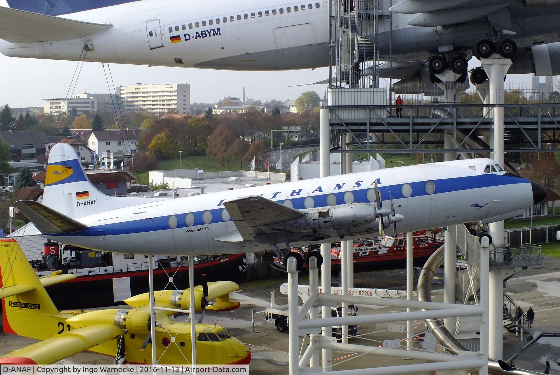 D-ANAF, 1961 Vickers Viscount 814 C/N 447, Vickers Viscount 814 at the Technik-Museum, Speyer