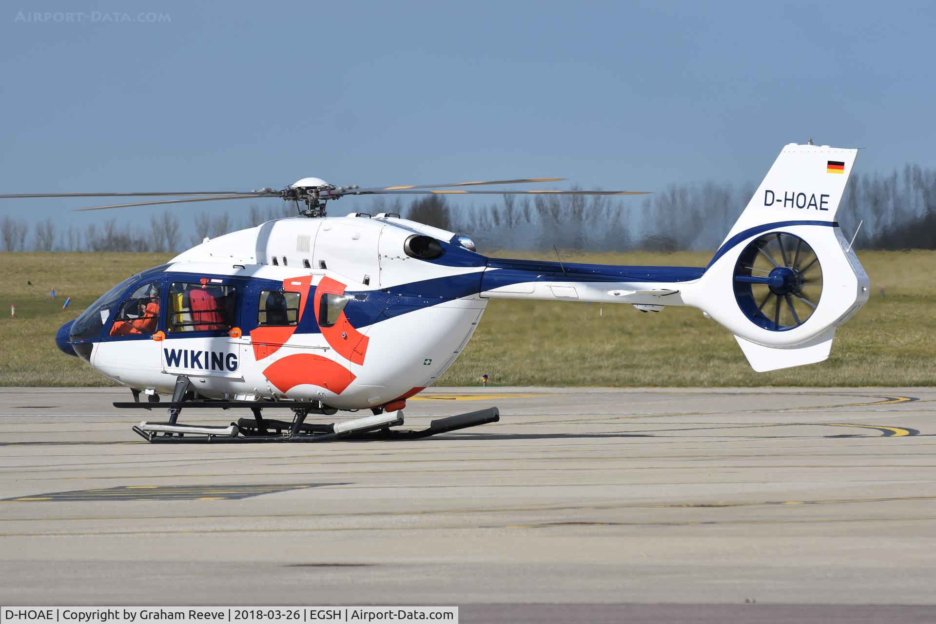 D-HOAE, 2016 Airbus Helicopters H-145 (BK-117D-2) C/N 20105, Parked at Norwich.