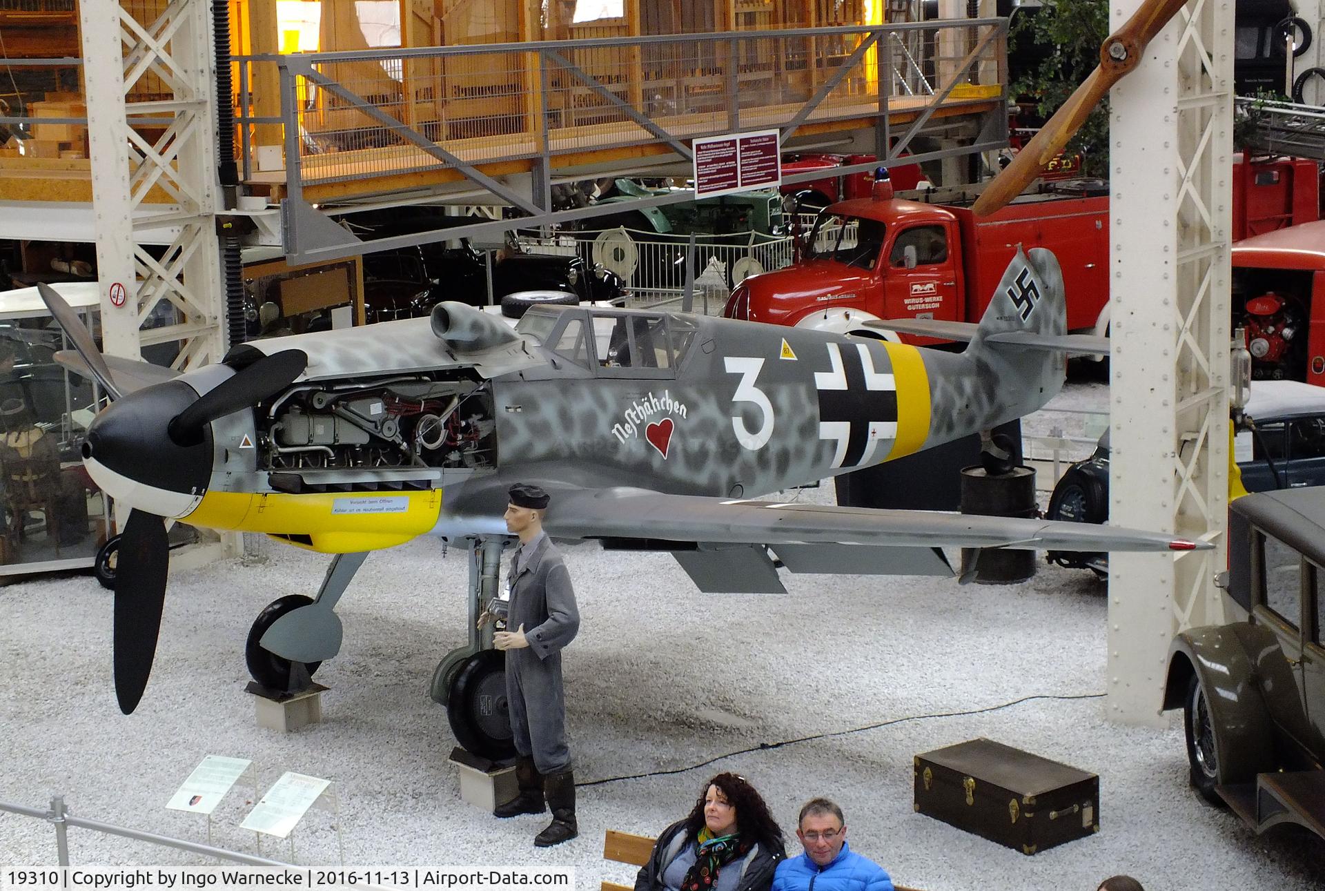 19310, Messerschmitt Bf-109G-4 C/N Not found 19310, Messerschmitt Bf 109G-4 at the Technik-Museum, Speyer