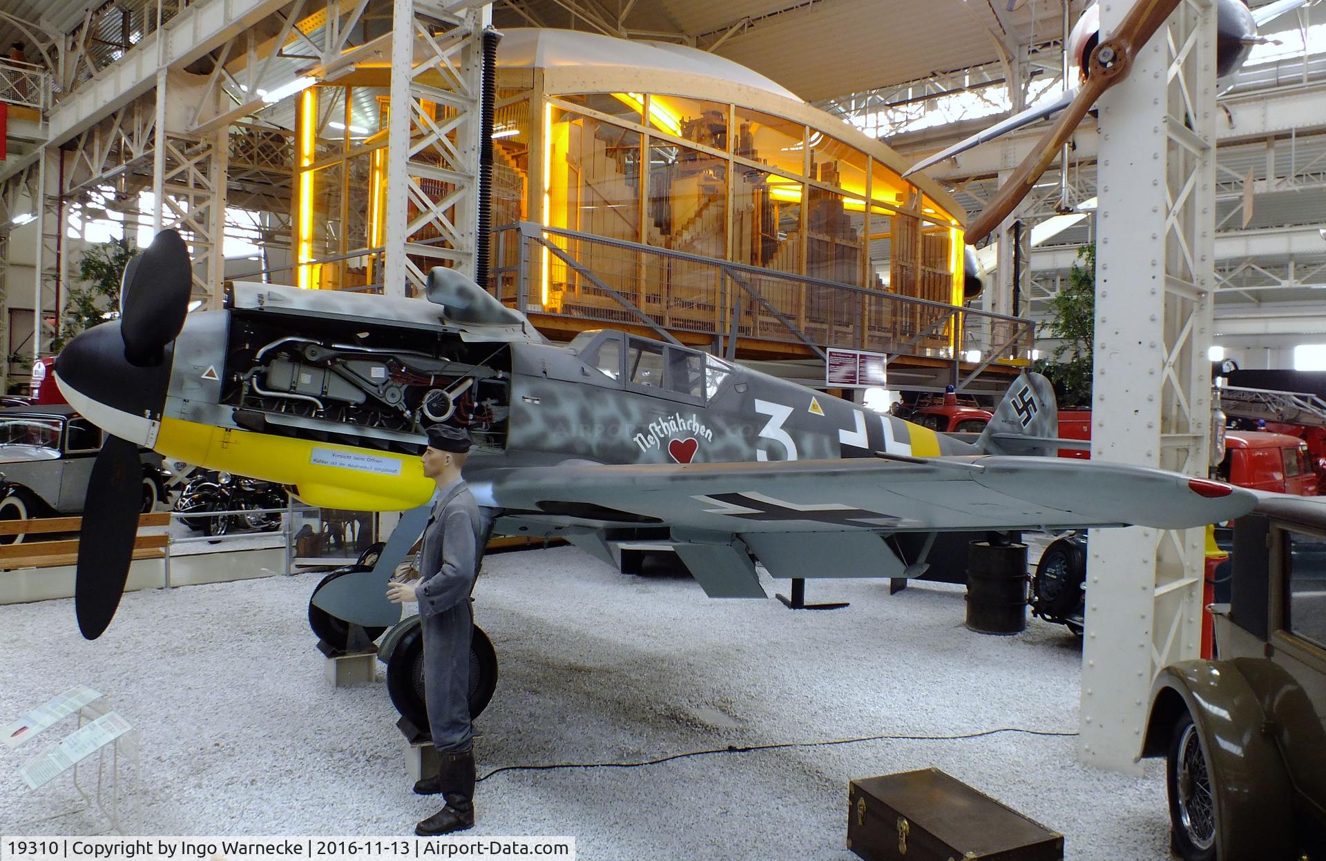 19310, Messerschmitt Bf-109G-4 C/N Not found 19310, Messerschmitt Bf 109G-4 at the Technik-Museum, Speyer