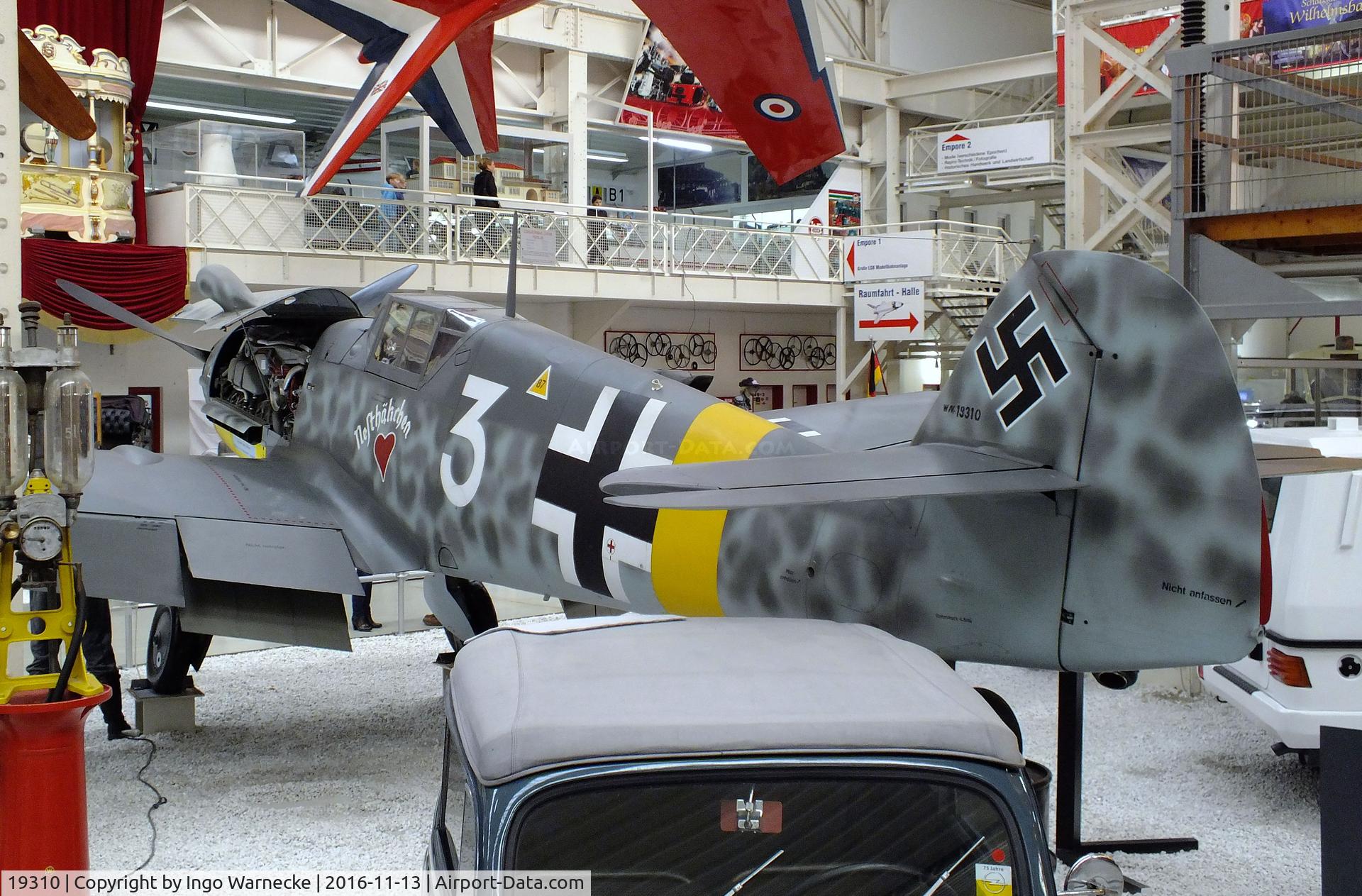 19310, Messerschmitt Bf-109G-4 C/N Not found 19310, Messerschmitt Bf 109G-4 at the Technik-Museum, Speyer