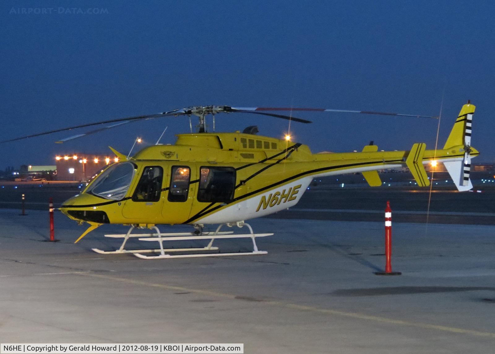 N6HE, 1997 Bell 407 C/N 53235, Pre dawn on the south GA ramp.