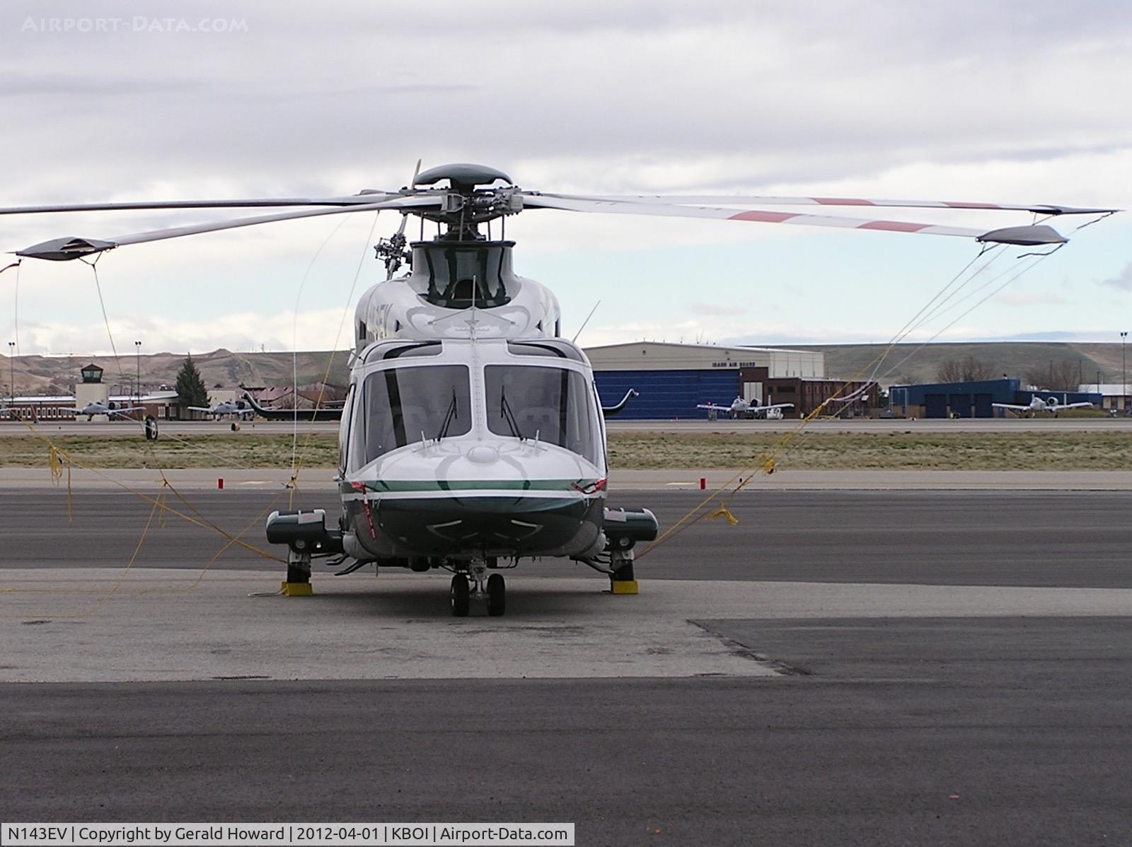 N143EV, AgustaWestland AW-139 C/N 41273, Parked on the north GA ramp.