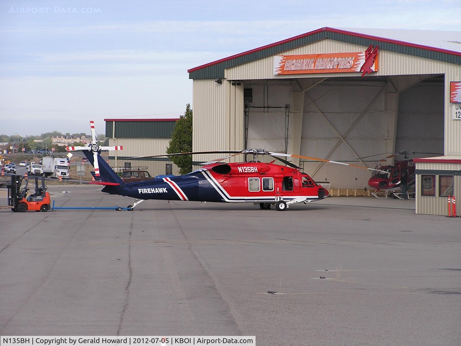 N135BH, 1992 Sikorsky S-70A-27 C/N 701825, Being towed from the Firehawk hangar.