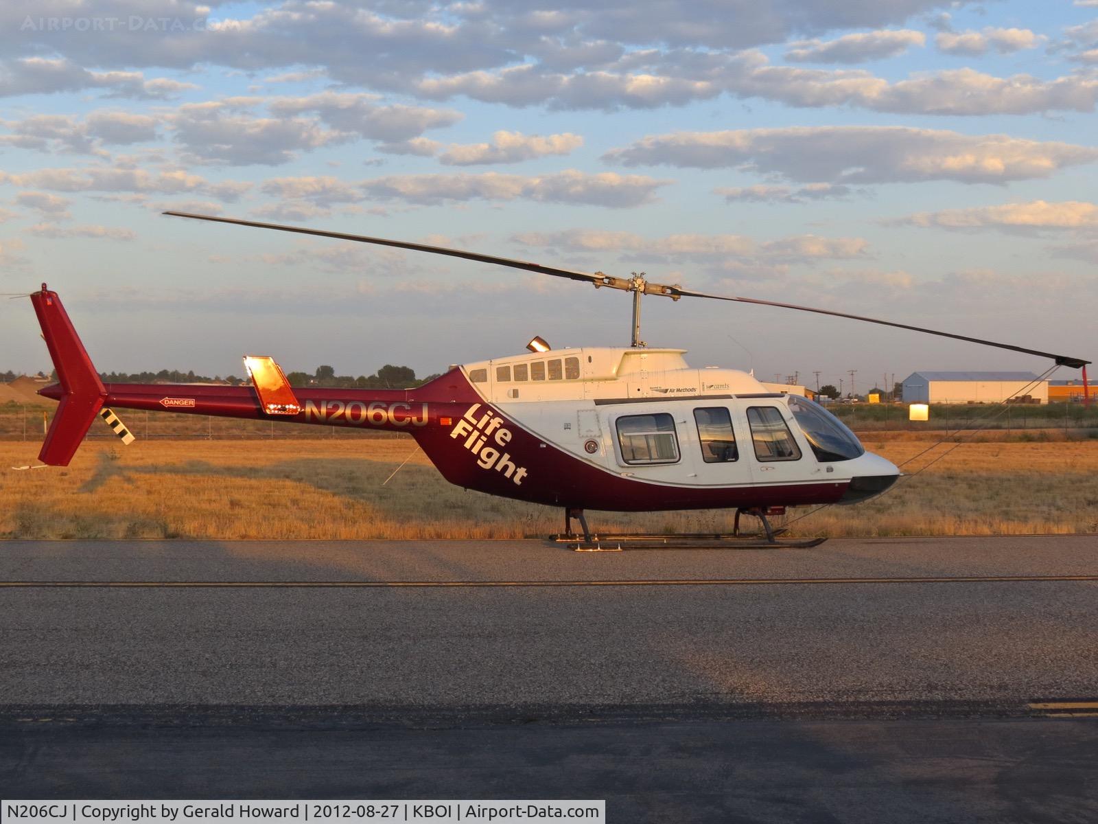 N206CJ, 1992 Bell 206L-3 LongRanger III C/N 51579, Parked near the Life Flight ramp.