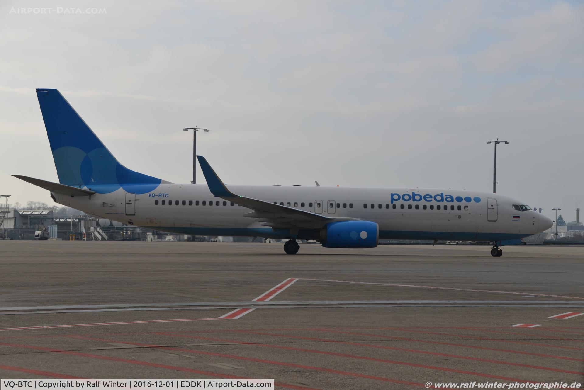 VQ-BTC, 2014 Boeing 737-8MA C/N 43662, Boeing 737-8FZ(W) - DP PBD Pobeda - 43662 - VQ-BTC - 01.12.2016 - CGN