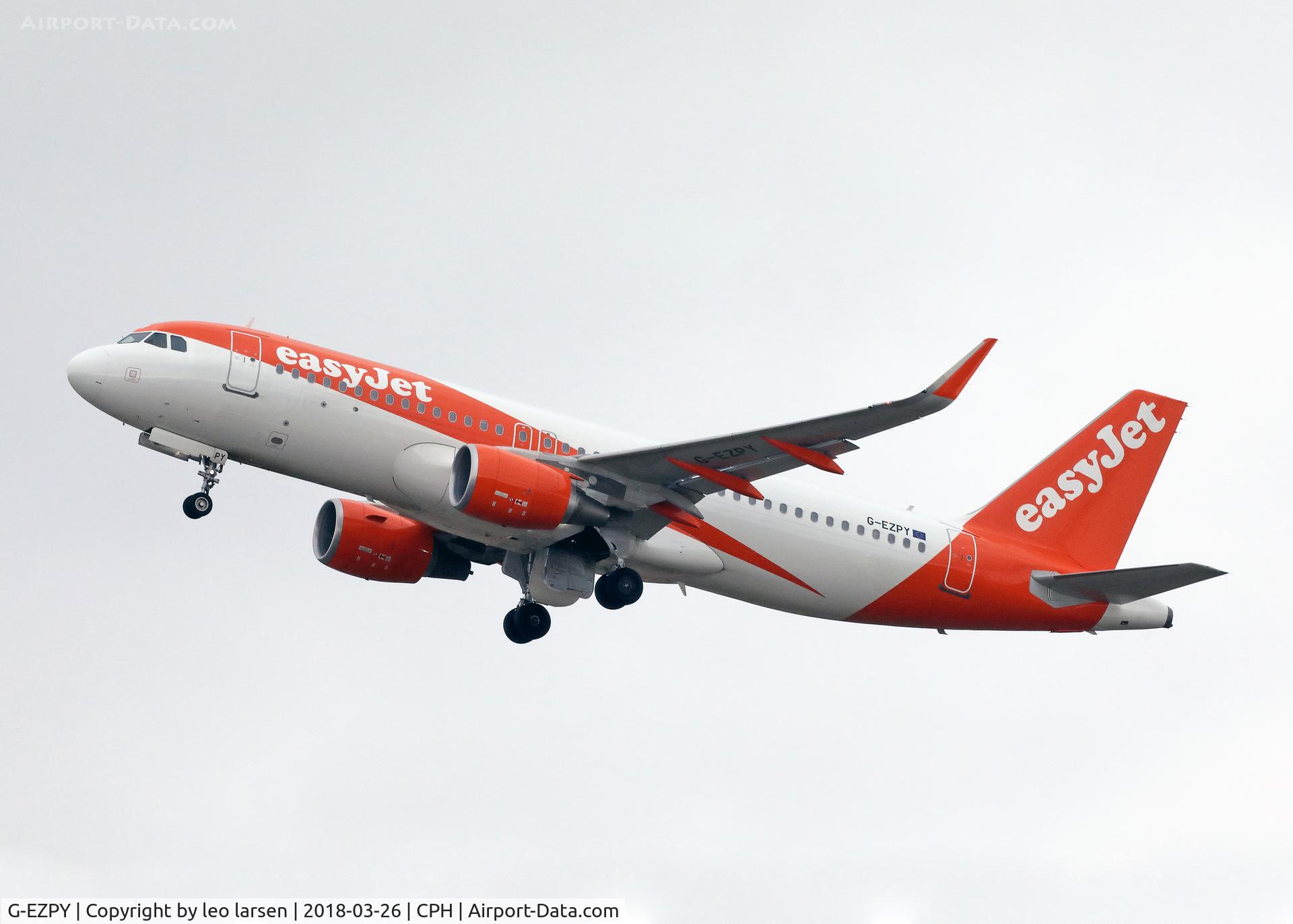 G-EZPY, 2017 Airbus A320-214 C/N 7580, Copenhagen 26.3.2018 T/O R-22R
