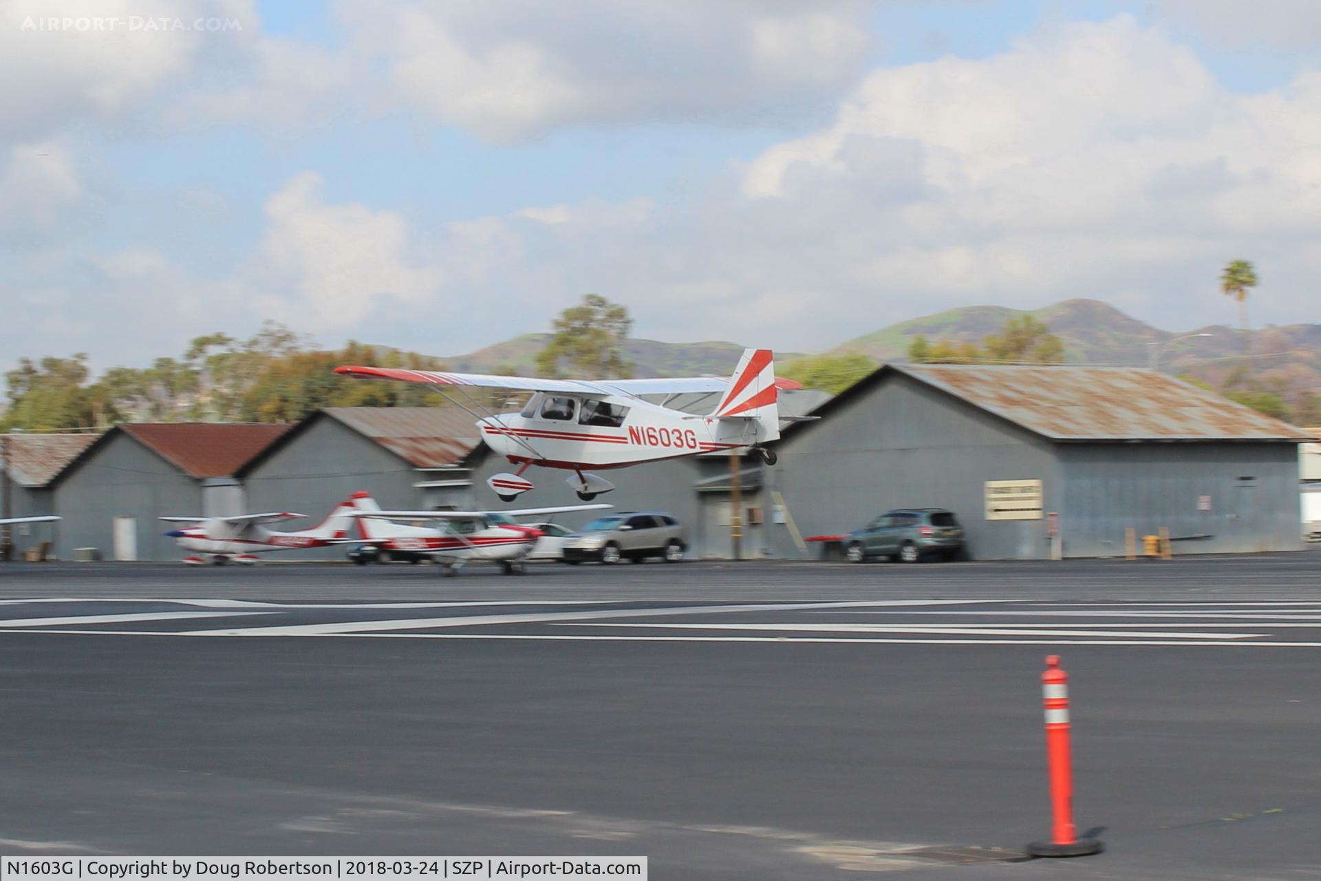 N1603G, 1968 Champion 7ECA Citabria C/N 609, 1968 Champion 7ECA CITABRIA, Lycoming O-320 150 Hp, on final Rwy 22