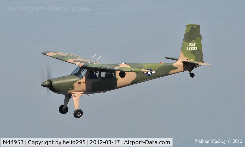 N44953, 1961 Helio H-295/U-10A Super Courier C/N 532, N44953 flies for an aerial photoshoot over Lancaster County, South Carolina.