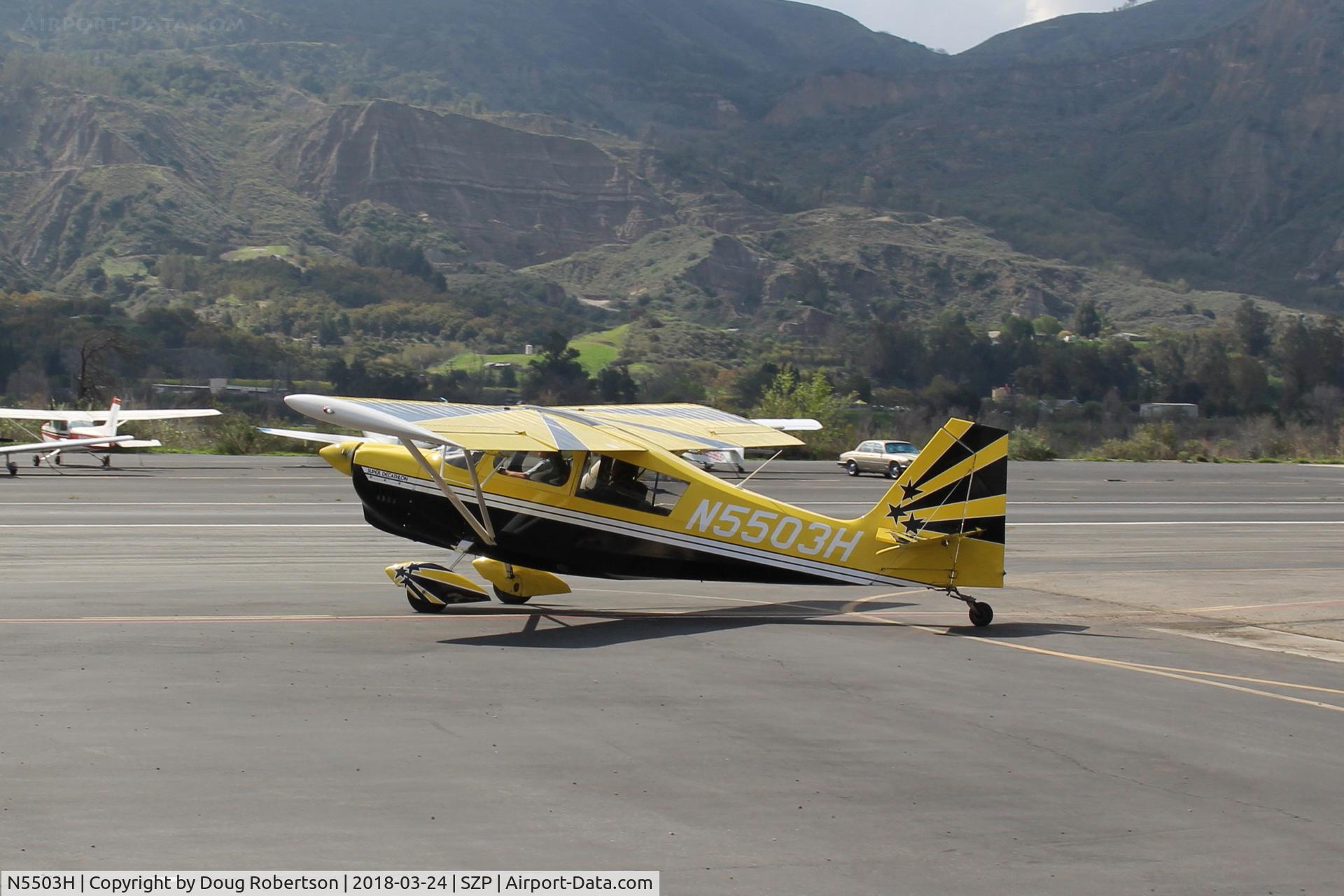 N5503H, 1978 Bellanca 8KCAB Super Decathlon C/N 413-78, 1978 Bellanca 8KCAB SUPER DECATHLON, Lycoming AEIO-360 180 Hp, taxi ro Rwy 22