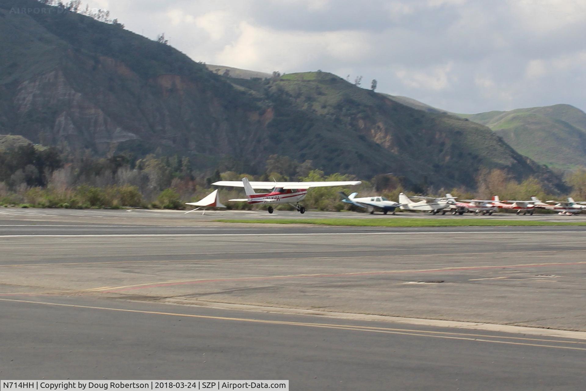 N714HH, 1977 Cessna 150M C/N 15079185, 1977 Cessna 150M,, Continental O-200 100 Hp, takeoff climb Rwy 22