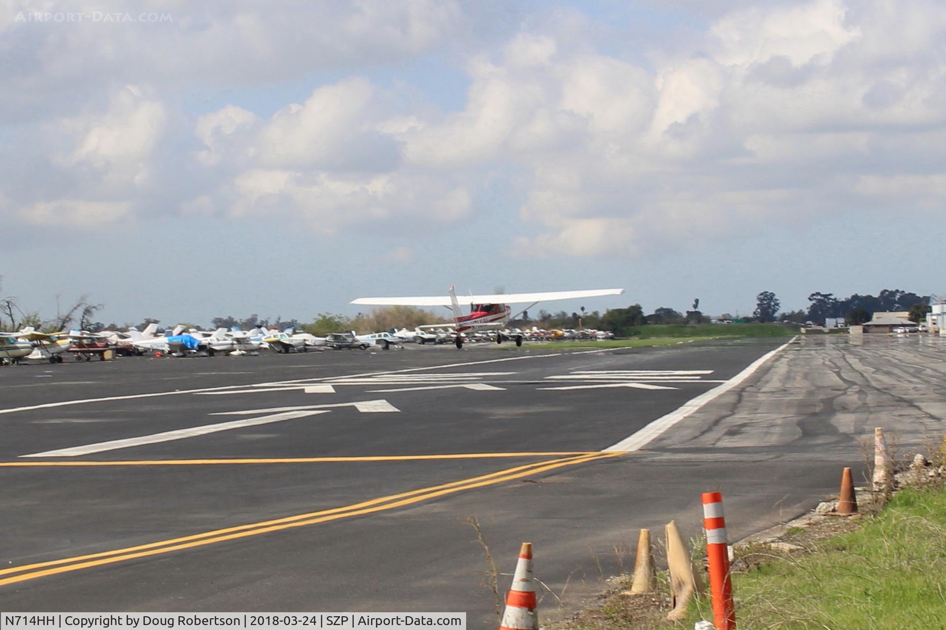 N714HH, 1977 Cessna 150M C/N 15079185, 1977 Cessna 150M, Continental O-200 100 Hp, on final Rwy 22