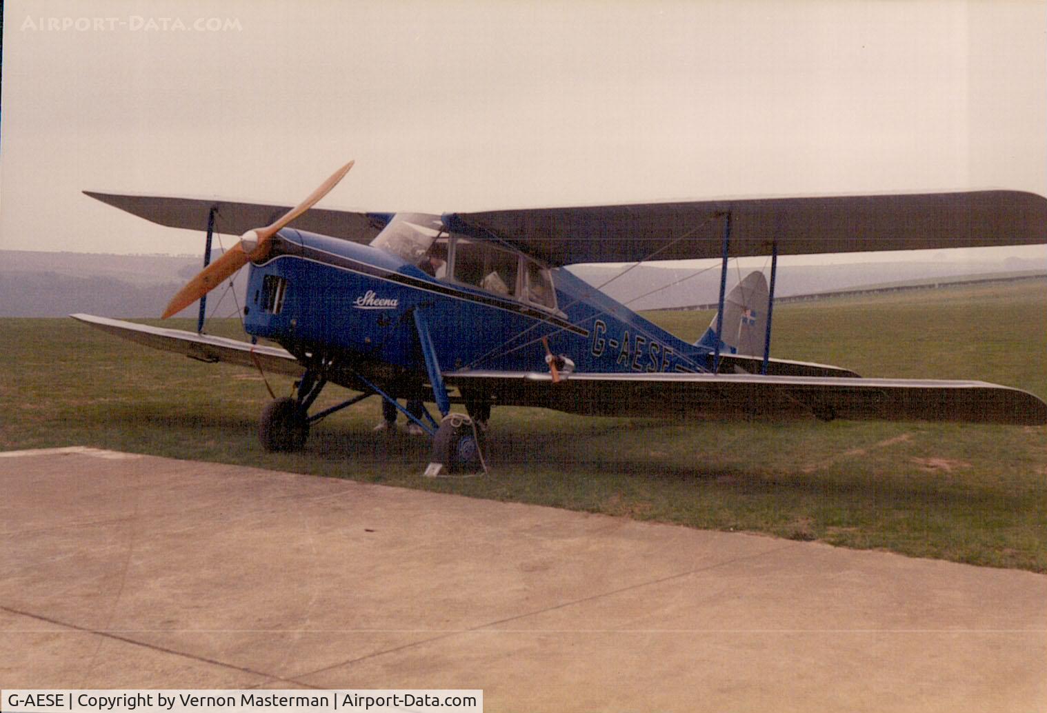 G-AESE, 1937 De Havilland DH.87B Hornet Moth C/N 8108, Compton Abbas Dorset circa 1995