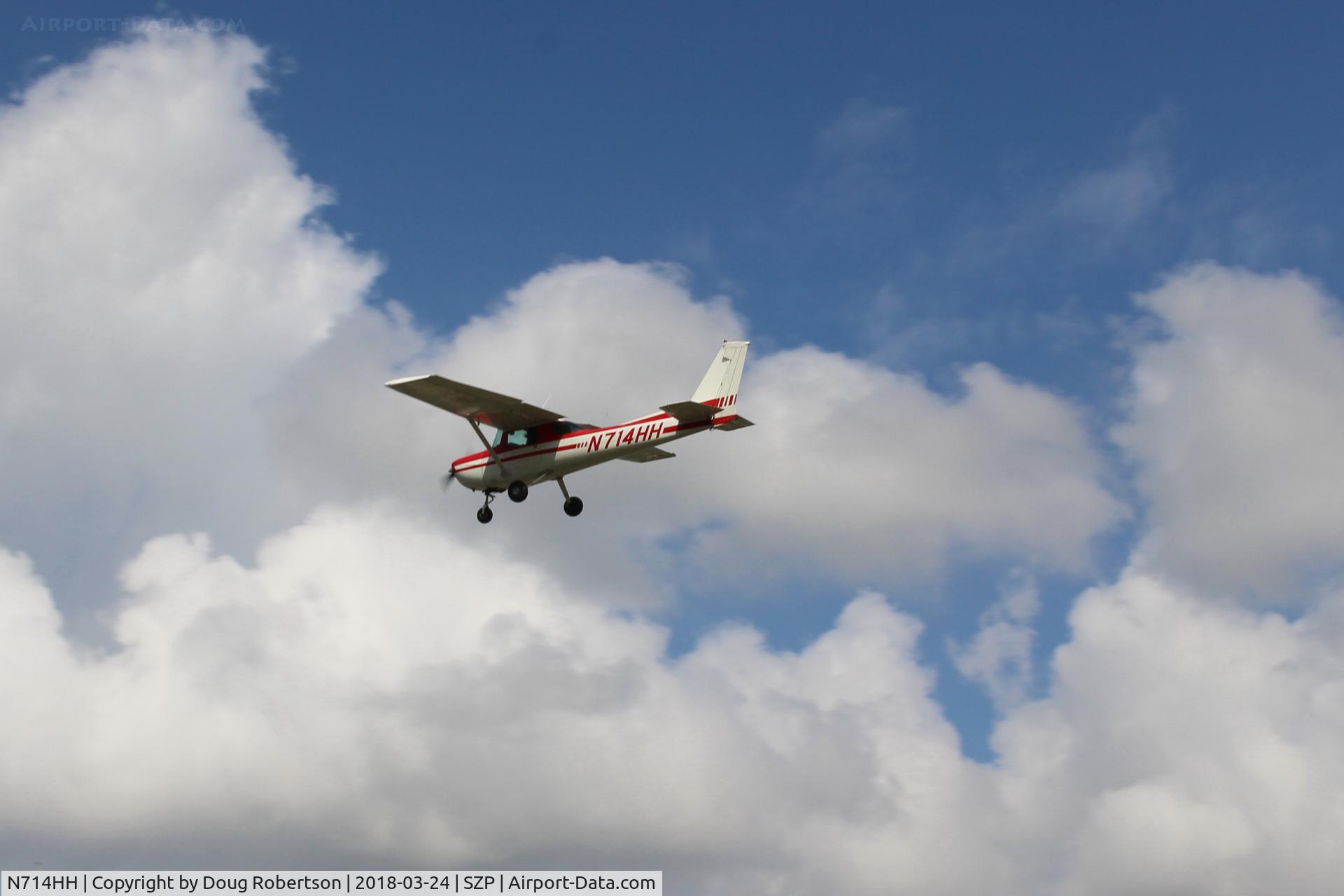 N714HH, 1977 Cessna 150M C/N 15079185, 1977 Cessna 150M, Continental O-200 100 Hp, on final Rwy 22