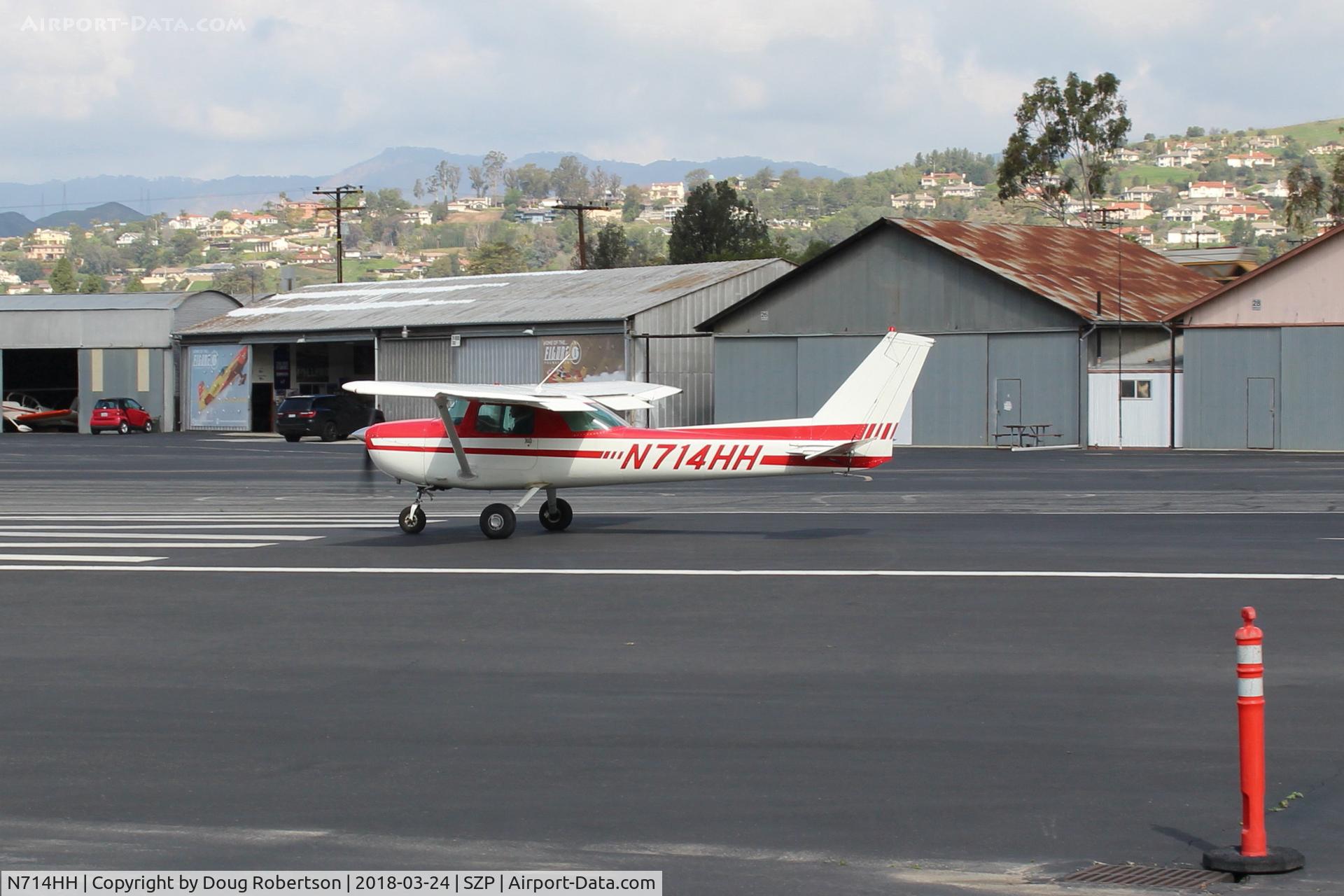 N714HH, 1977 Cessna 150M C/N 15079185, 1977 Cessna 150M, Continental O-200 100 Hp, takeoff roll Rwy 22