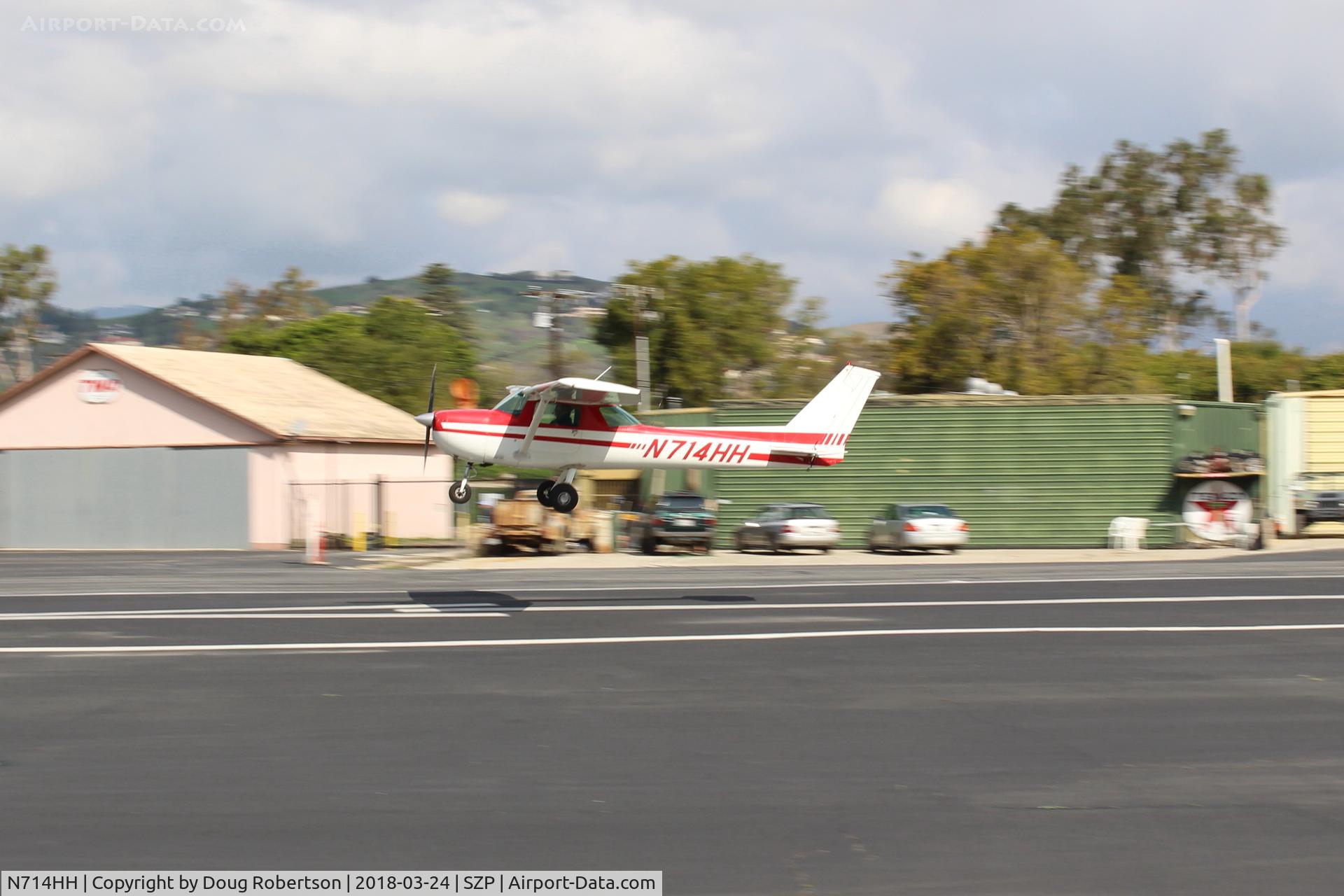 N714HH, 1977 Cessna 150M C/N 15079185, 1977 Cessna 150M, Continental O-200 100 Hp, on final Rwy 22