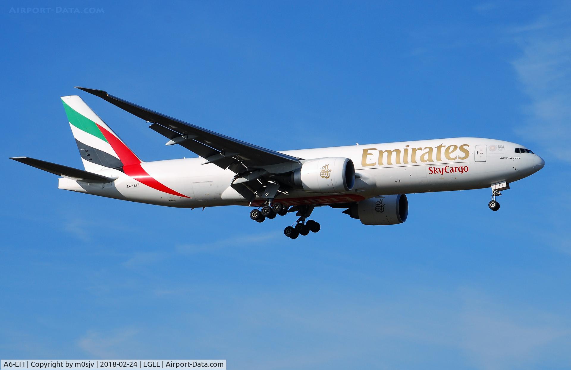 A6-EFI, 2012 Boeing 777-F1H C/N 35609, Taken from the threshold of 29L