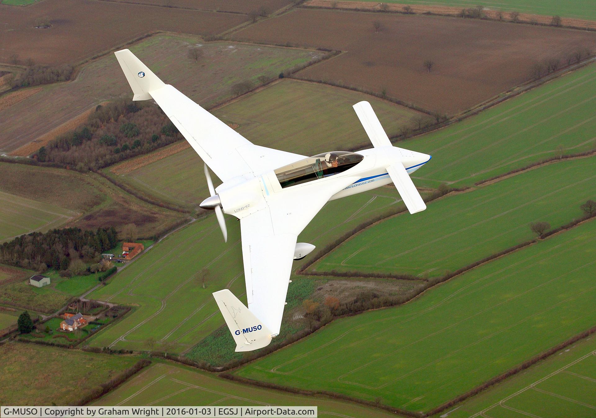 G-MUSO, 1988 Rutan Long-EZ C/N PFA 074A-10590, G-MUSO  over Norfolk