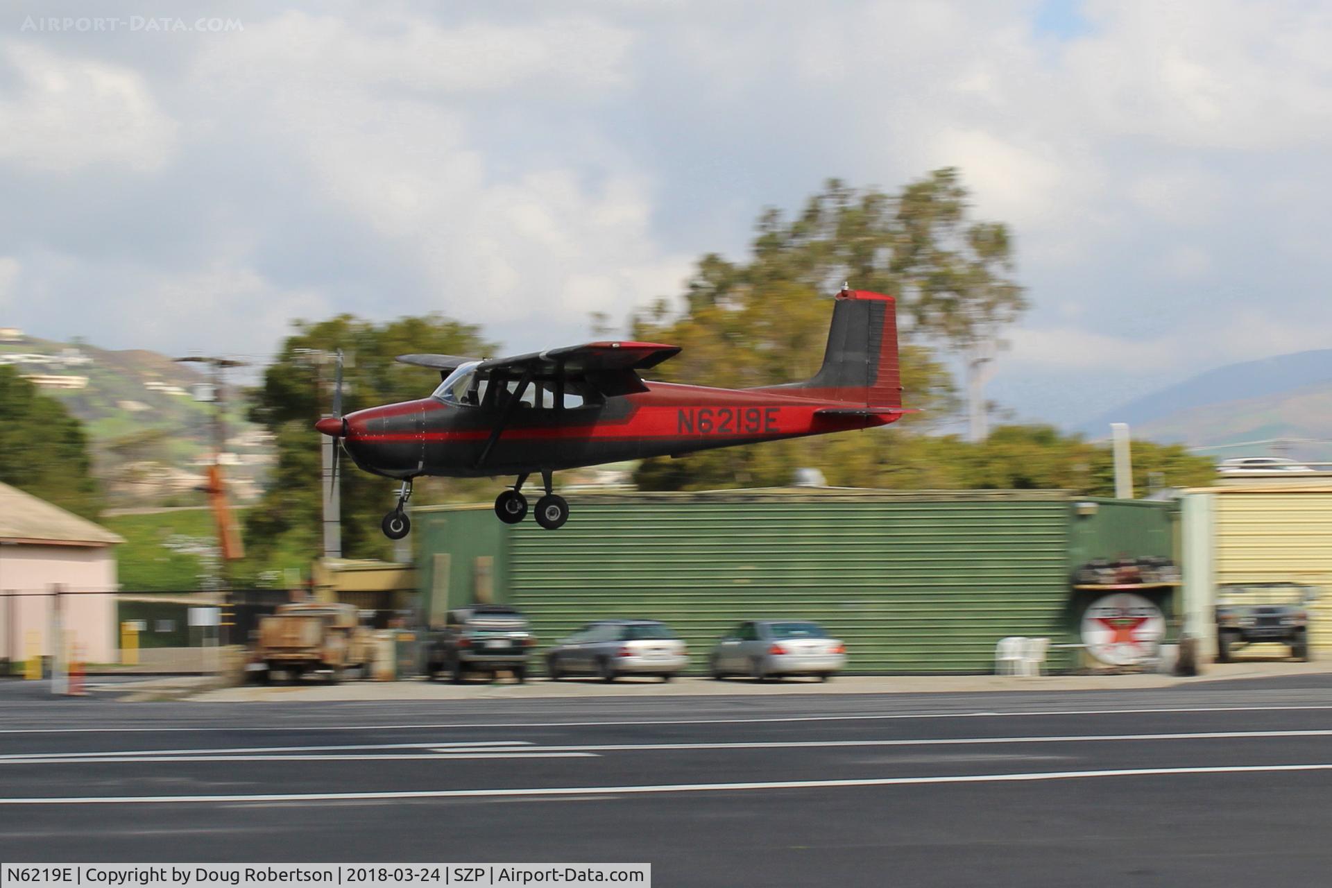 N6219E, 1958 Cessna 172 C/N 46319, 1958 Cessna 172, Not a SKYHAWK, Continental O-300 145 Hp 6 cylinder, on final Rwy 22