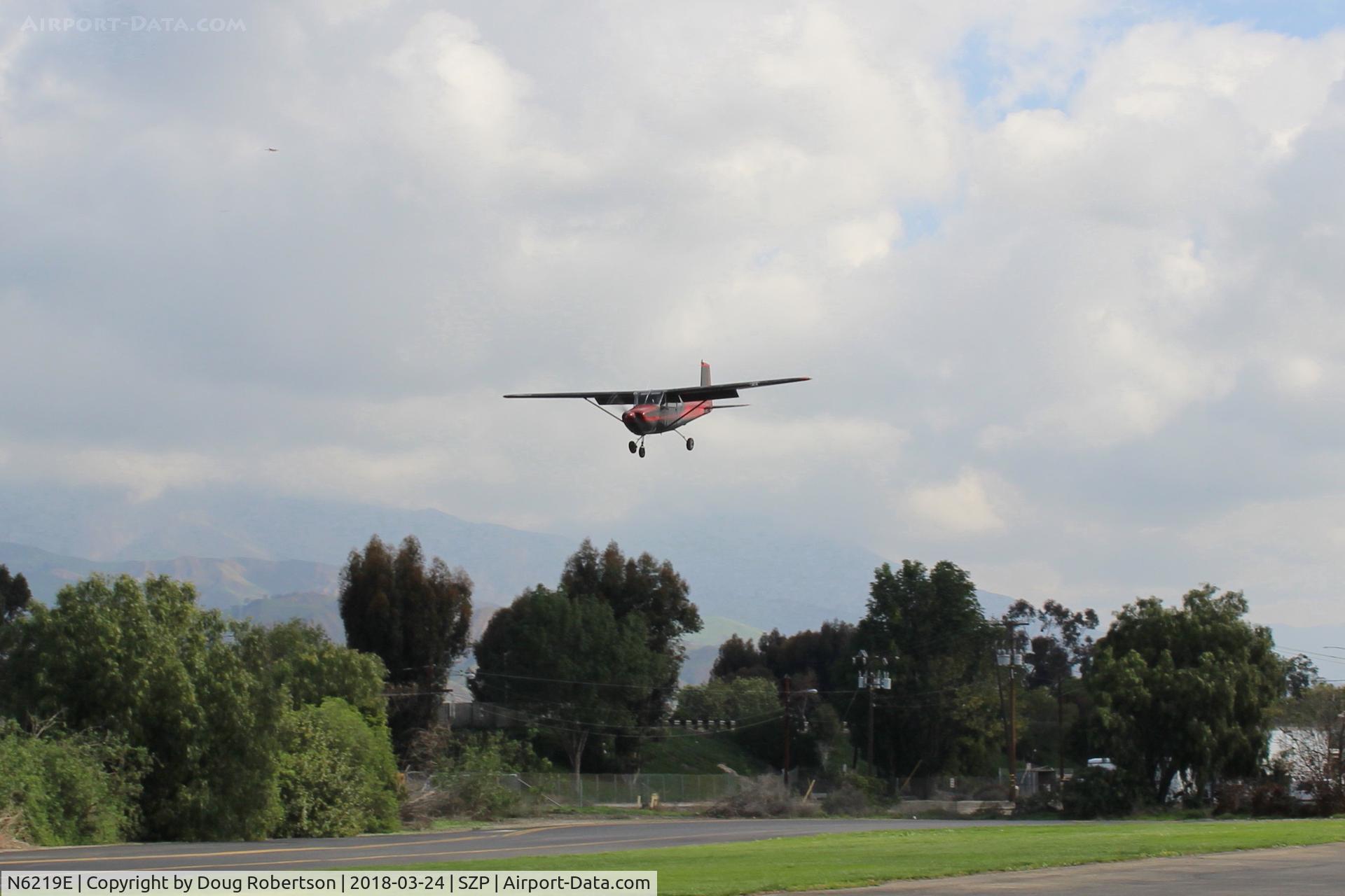 N6219E, 1958 Cessna 172 C/N 46319, 1958 Cessna 172, Continental O-300 145 Hp 6 cylinder, on short final Rwy 22