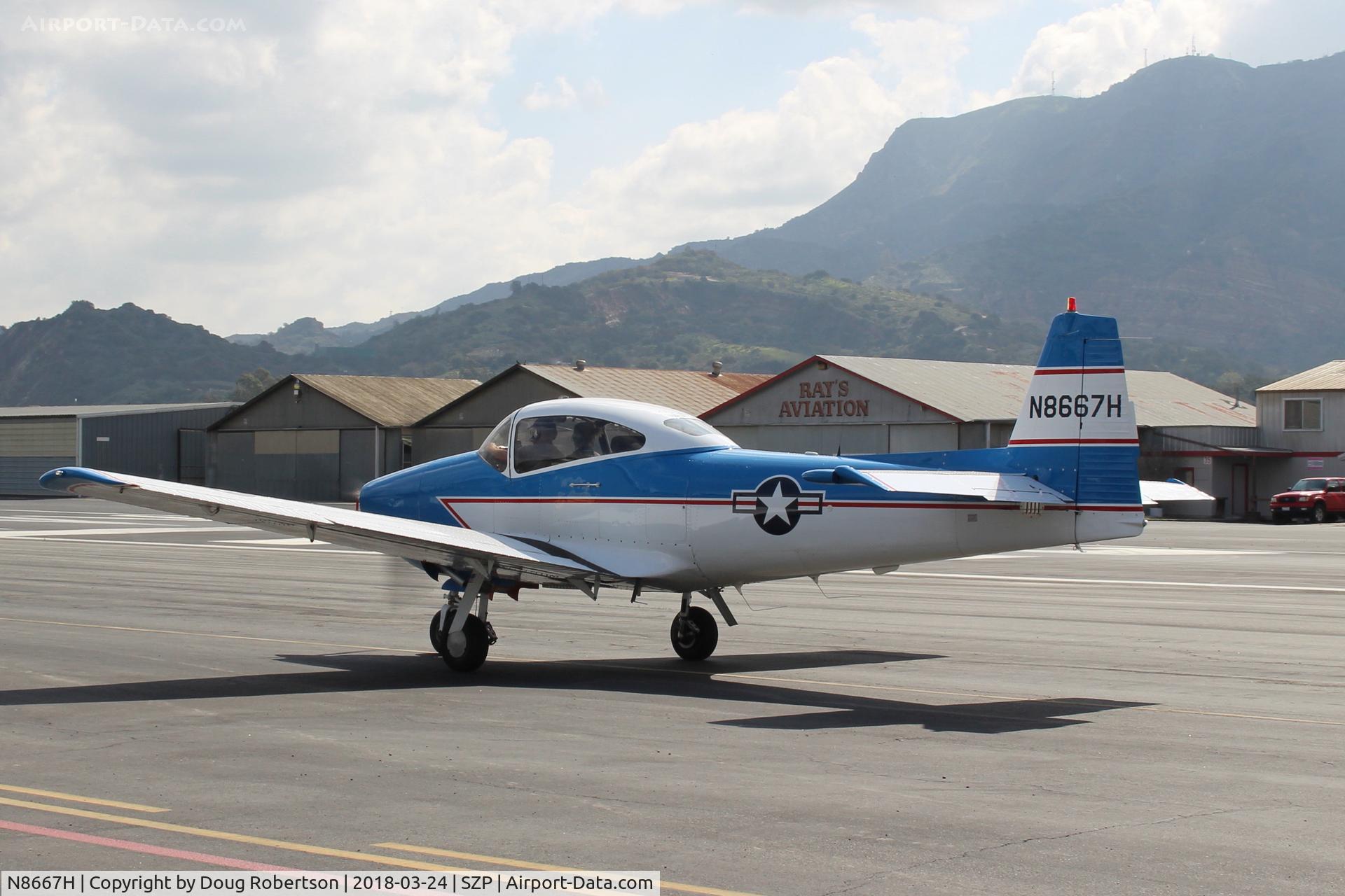 N8667H, 1947 North American Navion C/N NAV-4-667, 1947 North American NAVION, Continental IO-520 285 Hp upgrade, taxi to Rwy 22