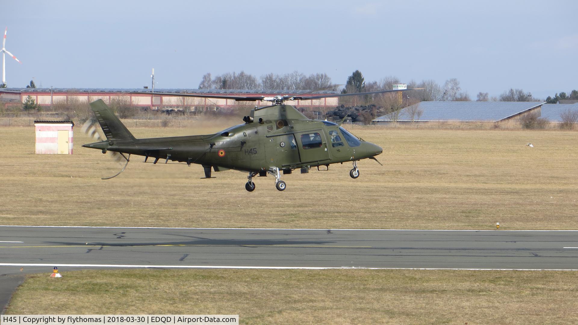 H45, 1994 Agusta A-109BA C/N 0345, H 45 Belgian Air Force Bayreuth Airport