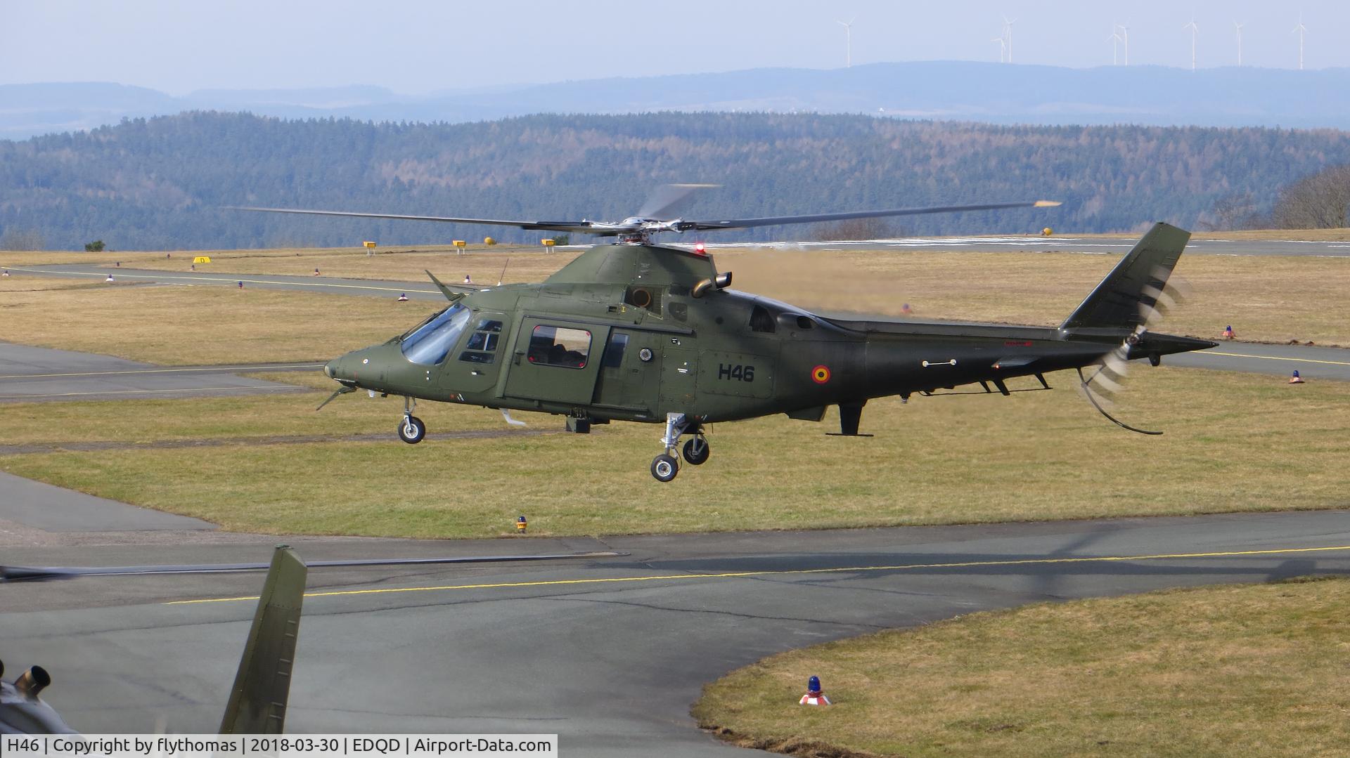 H46, Agusta A-109BA C/N 0300, H 46 Belgian Air Force Bayreuth Airport