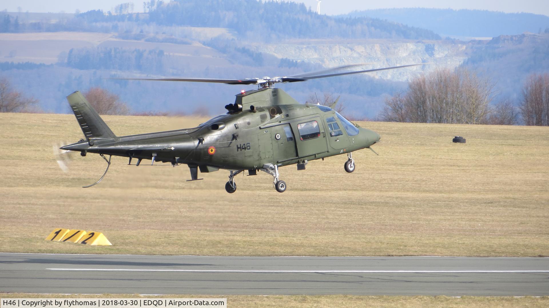 H46, Agusta A-109BA C/N 0300, H 46 Belgian Air Force Bayreuth Flugplatz