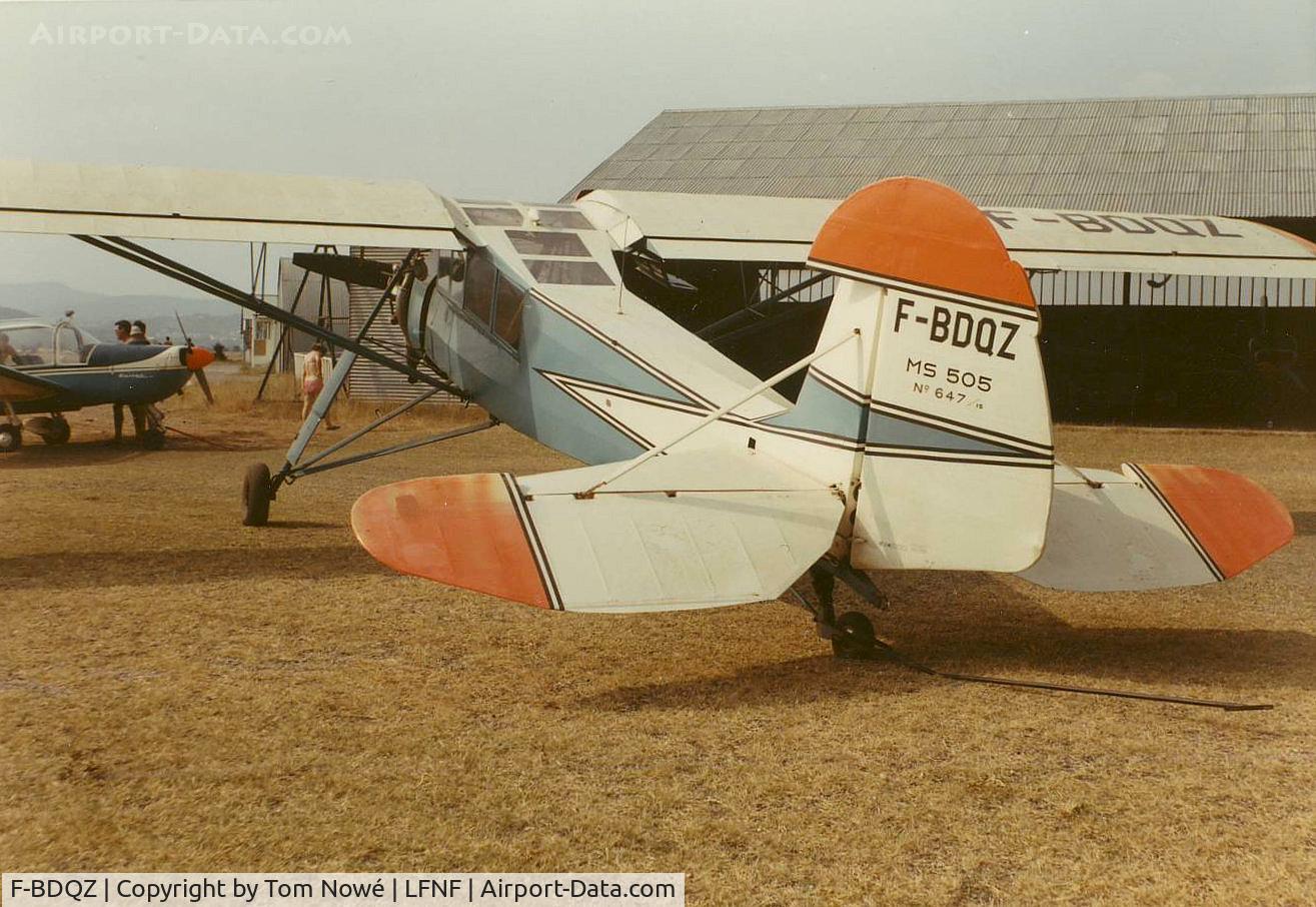 F-BDQZ, Morane-Saulnier MS-505 Criquet C/N 647, At Vinon Sur Verdon in 1971.