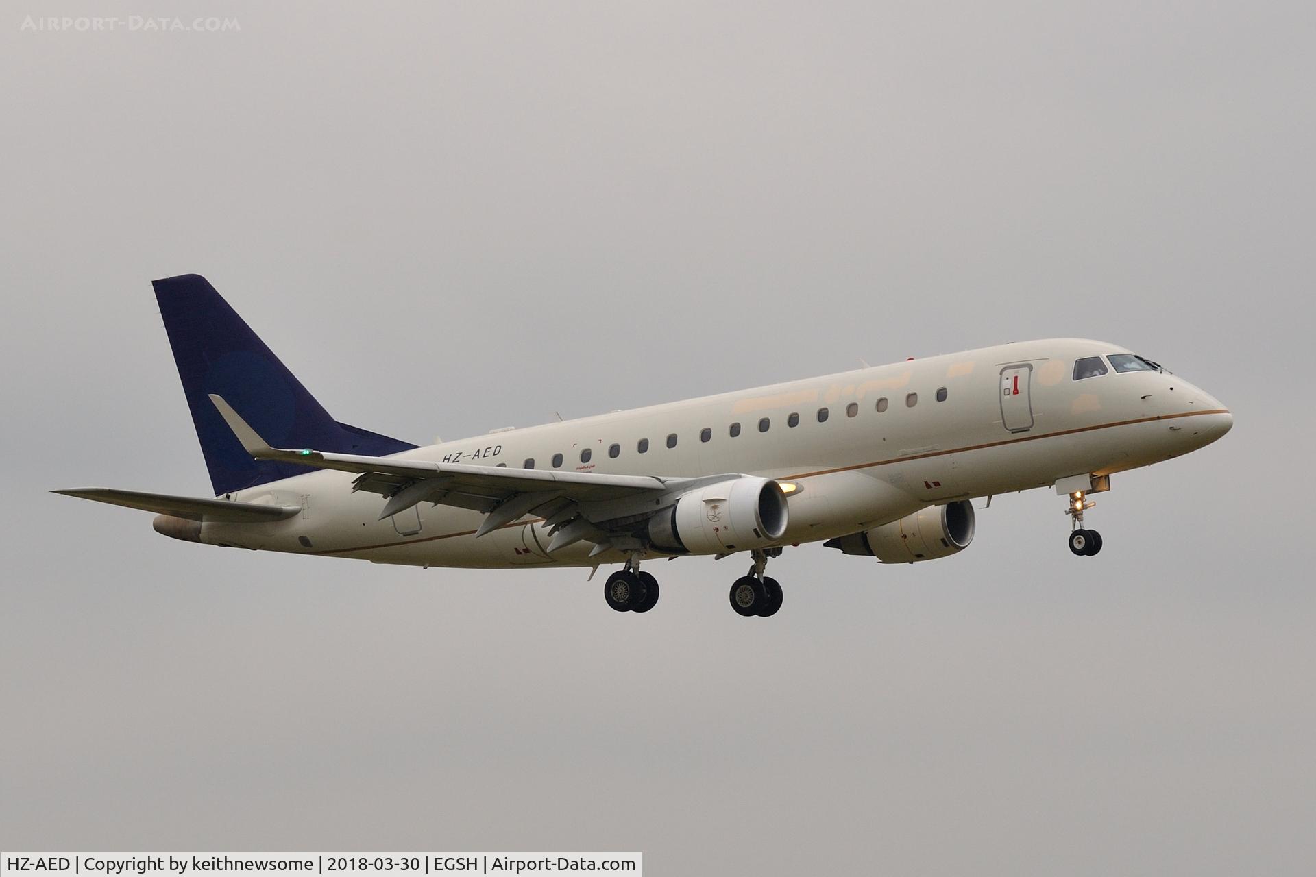 HZ-AED, 2006 Embraer 170LR (ERJ-170-100LR) C/N 17000119, Landing onto runway 09.