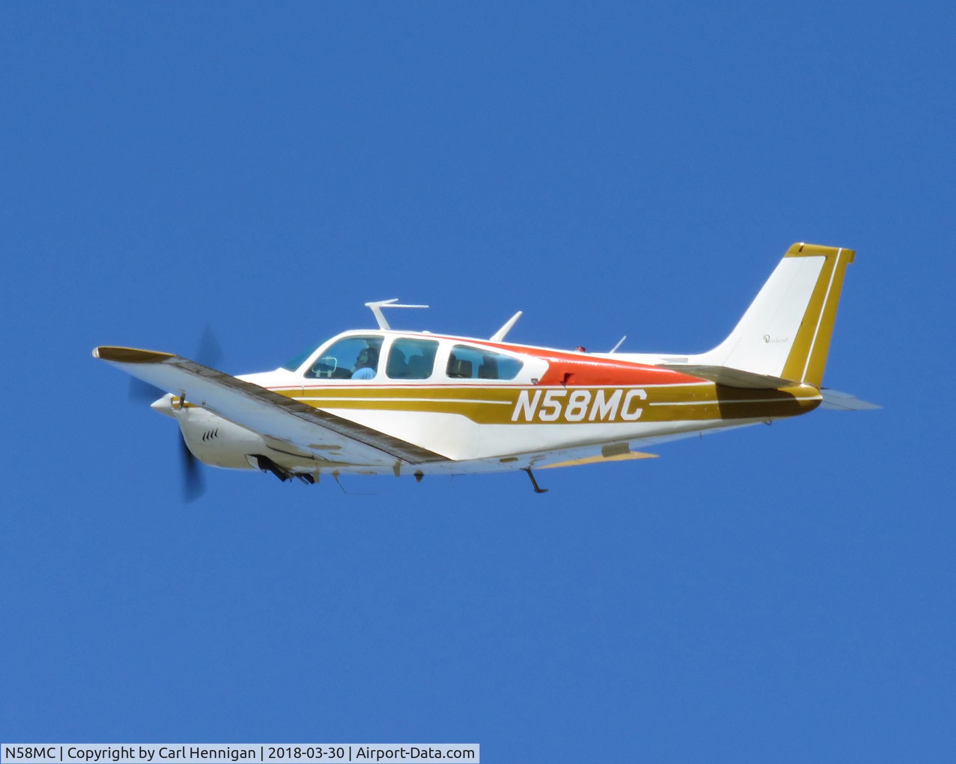 N58MC, 1978 Beech F33C Bonanza C/N CJ-143, Departing runway 32