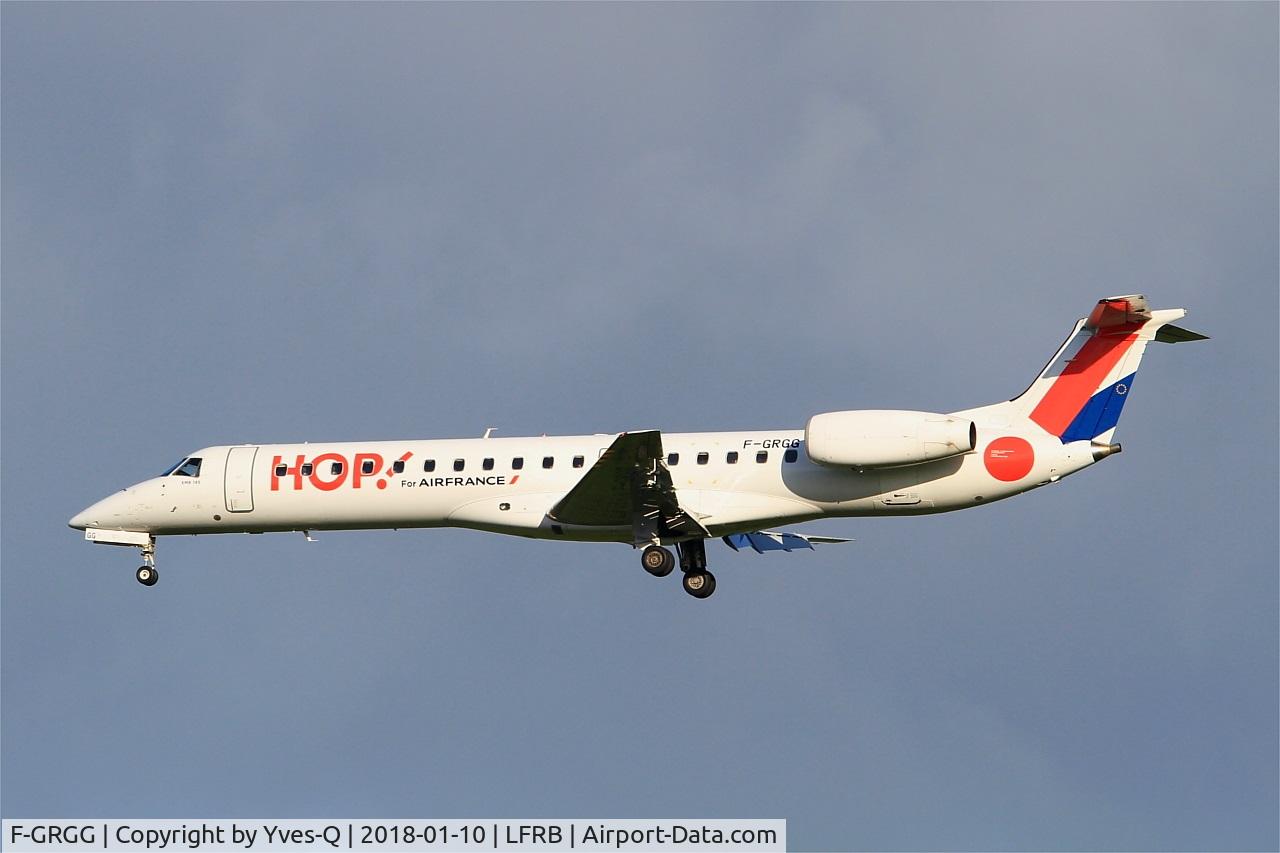 F-GRGG, 1999 Embraer ERJ-145EP (EMB-145EP) C/N 145118, Embraer EMB-145EU, On final rwy 25L, Brest-Bretagne airport (LFRB-BES)