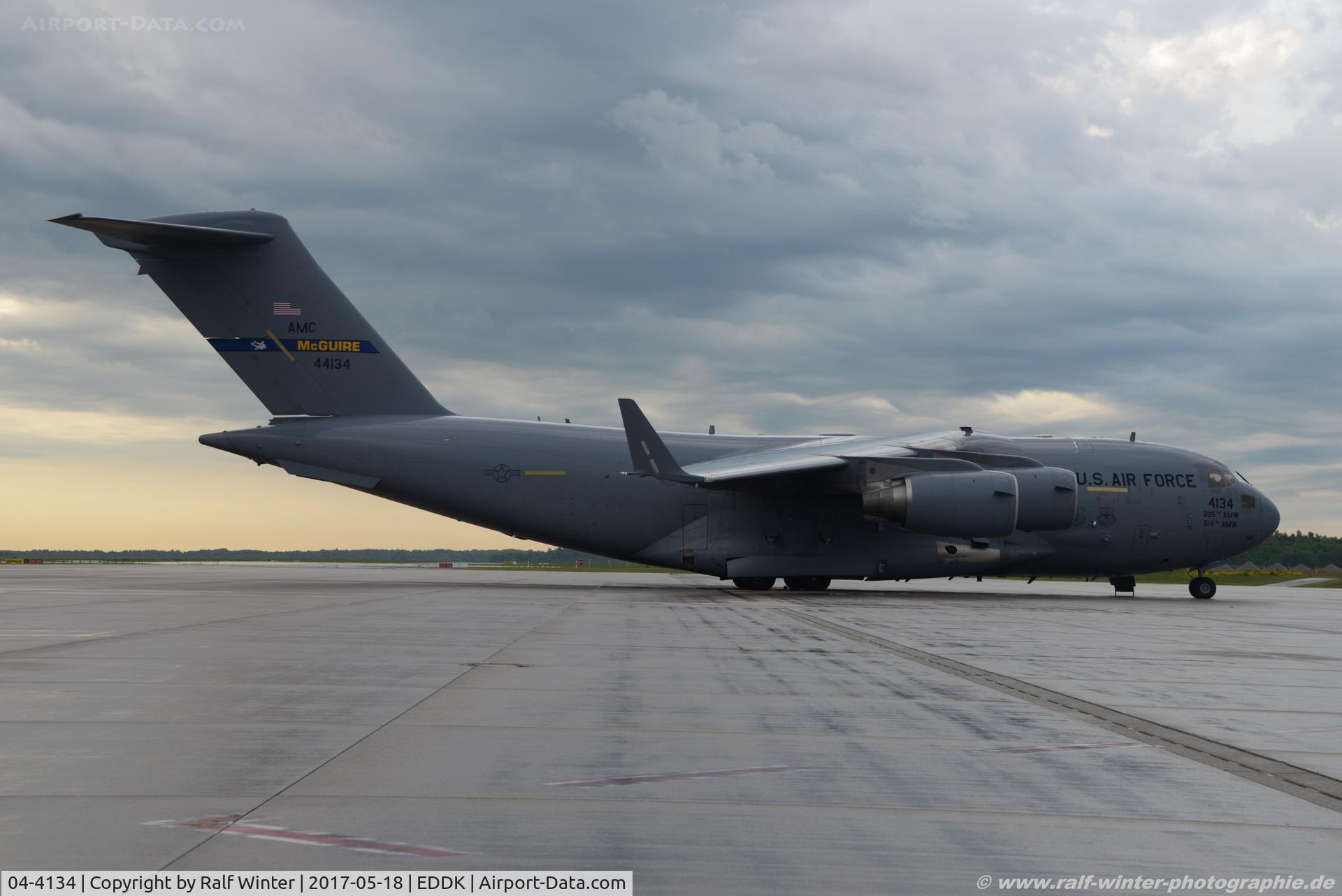 04-4134, 2004 Boeing C-17A Globemaster III C/N P-134, Boeing C-17A Globemaster III - MC RCH US Air Force USAF 'AMC McGuirre' - P-134 - 04-4134 - 18.05.2017 - CGN