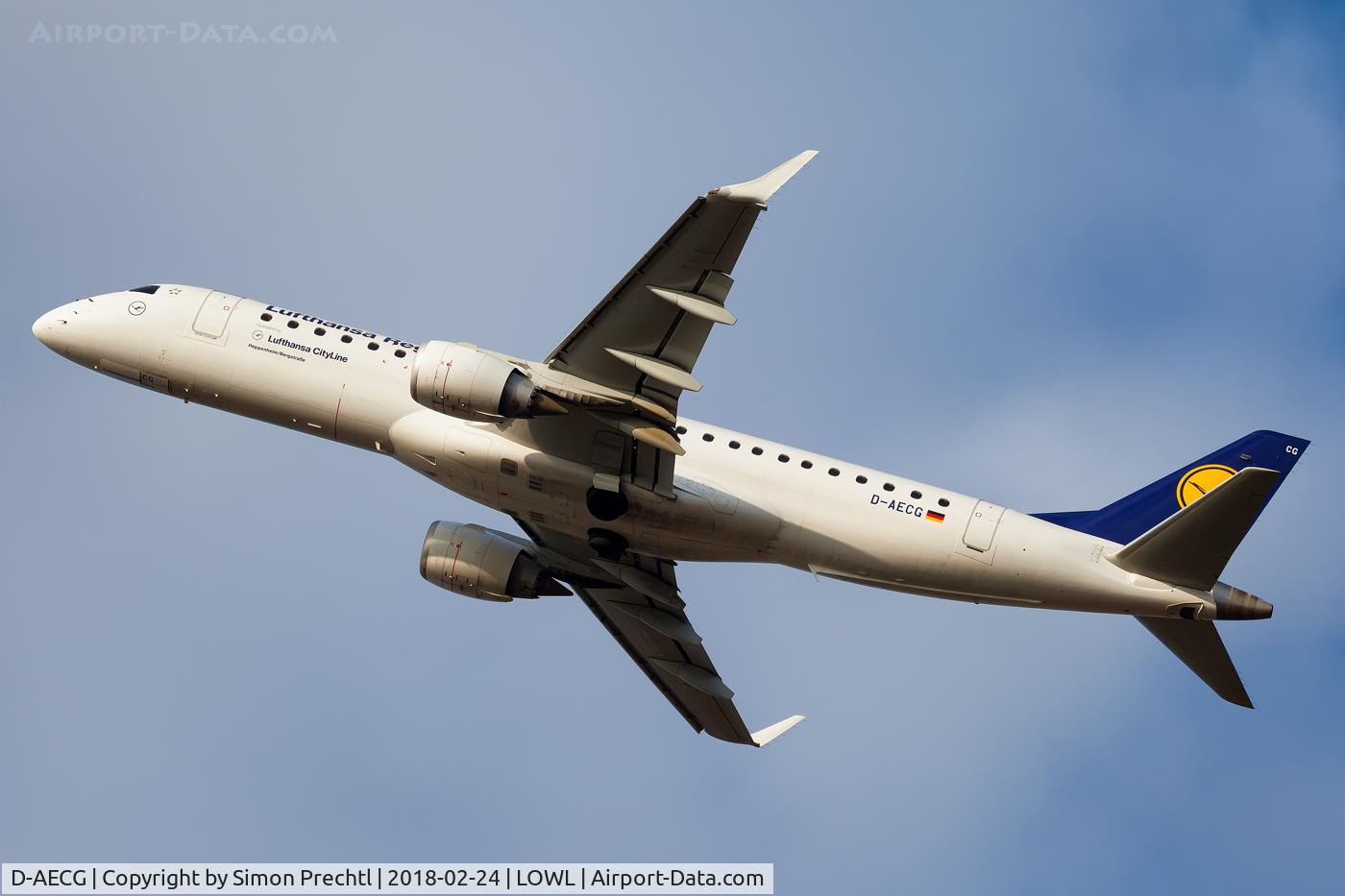 D-AECG, 2010 Embraer 190LR (ERJ-190-100LR) C/N 19000368, D-AECG @ Linz Airport