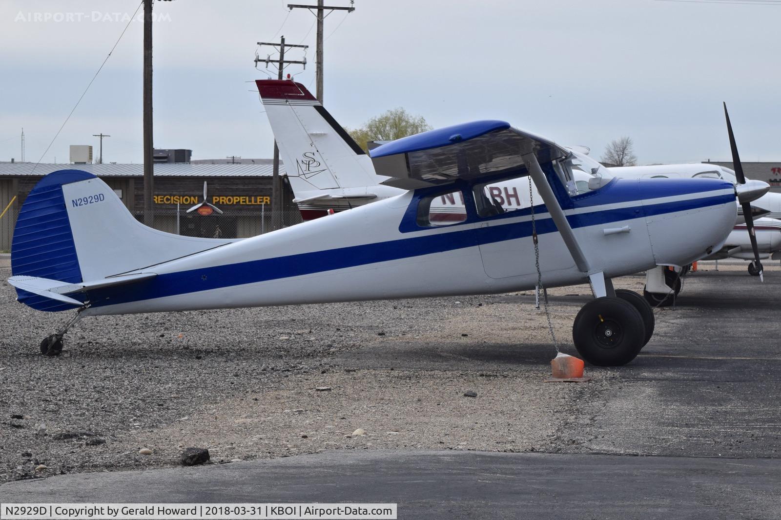 N2929D, 1955 Cessna 170B C/N 26872, Parked on the south GA ramp.