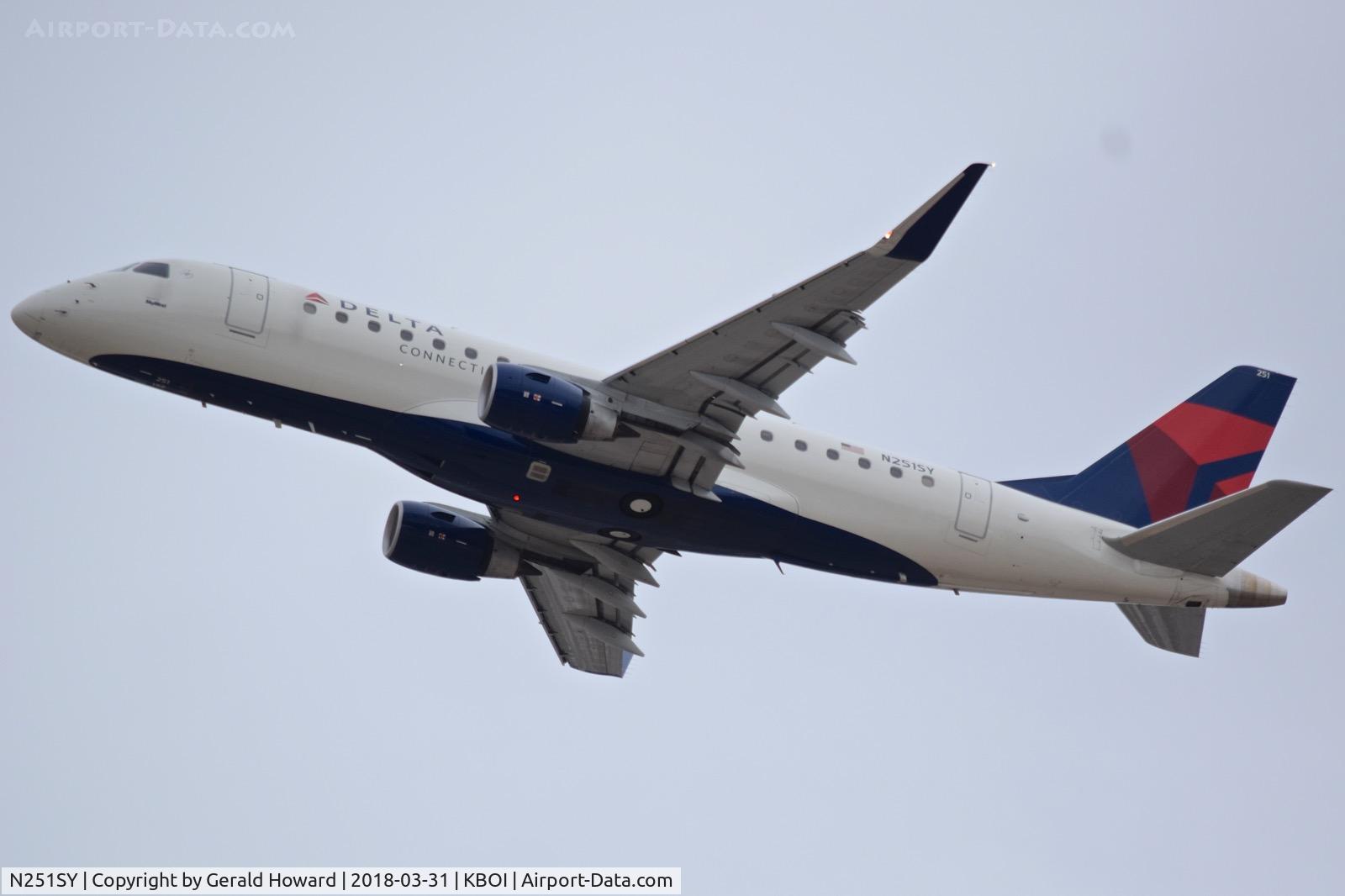 N251SY, 2016 Embraer 175LR (ERJ-170-200LR) C/N 17000611, Departing RWY 28R.
