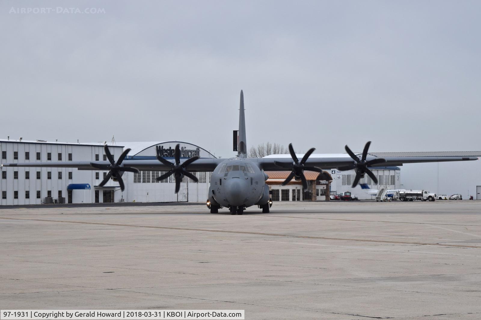 97-1931, 1997 Lockheed Martin EC-130J Commando Solo III C/N 382-5477, Turning out of the south GA ramp.  193rd SOS, 193rd SOW, PA ANG, Harrisburg ANG Base.
