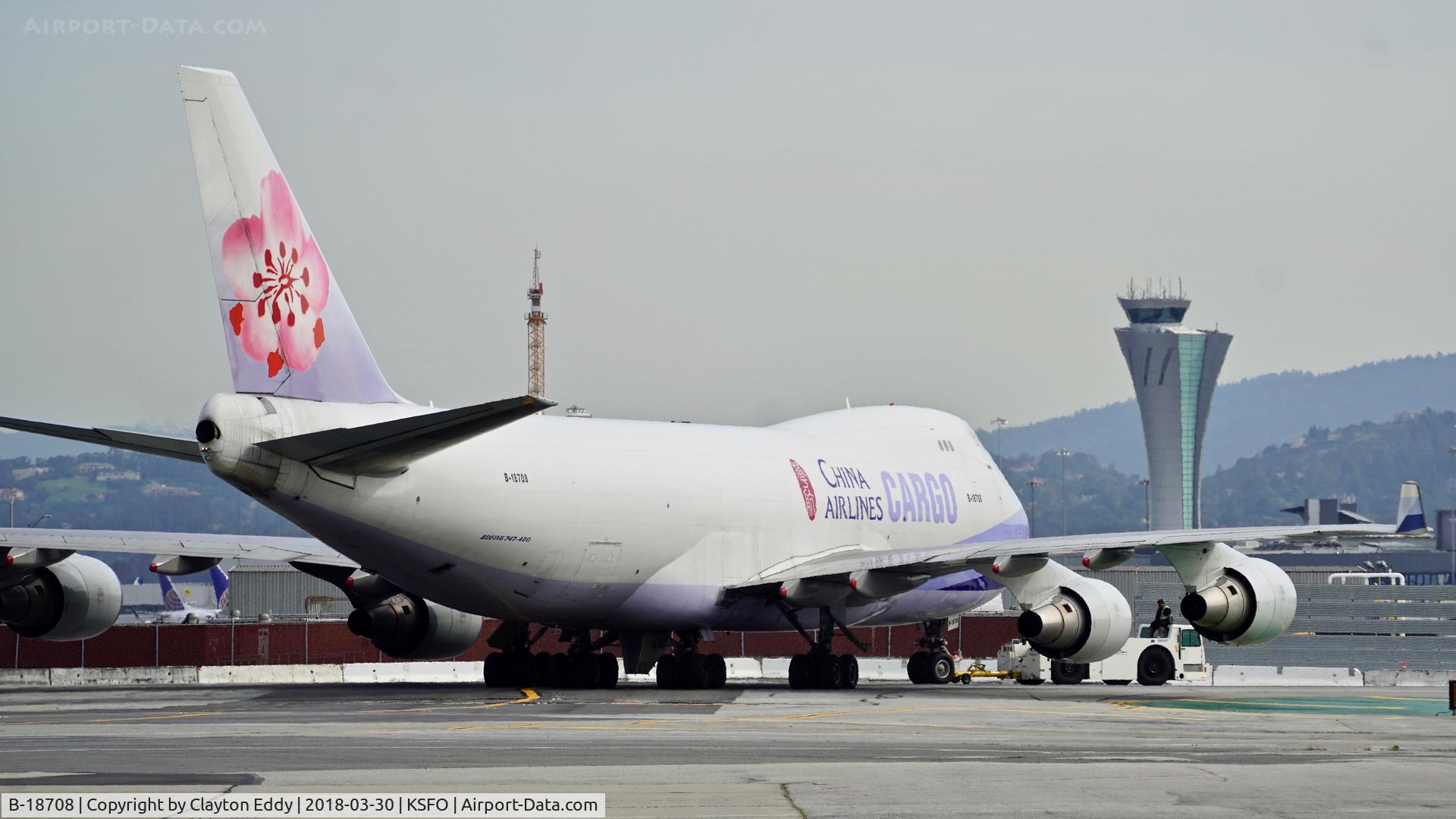 B-18708, 2001 Boeing 747-409F/SCD C/N 30765, SFO 2018.