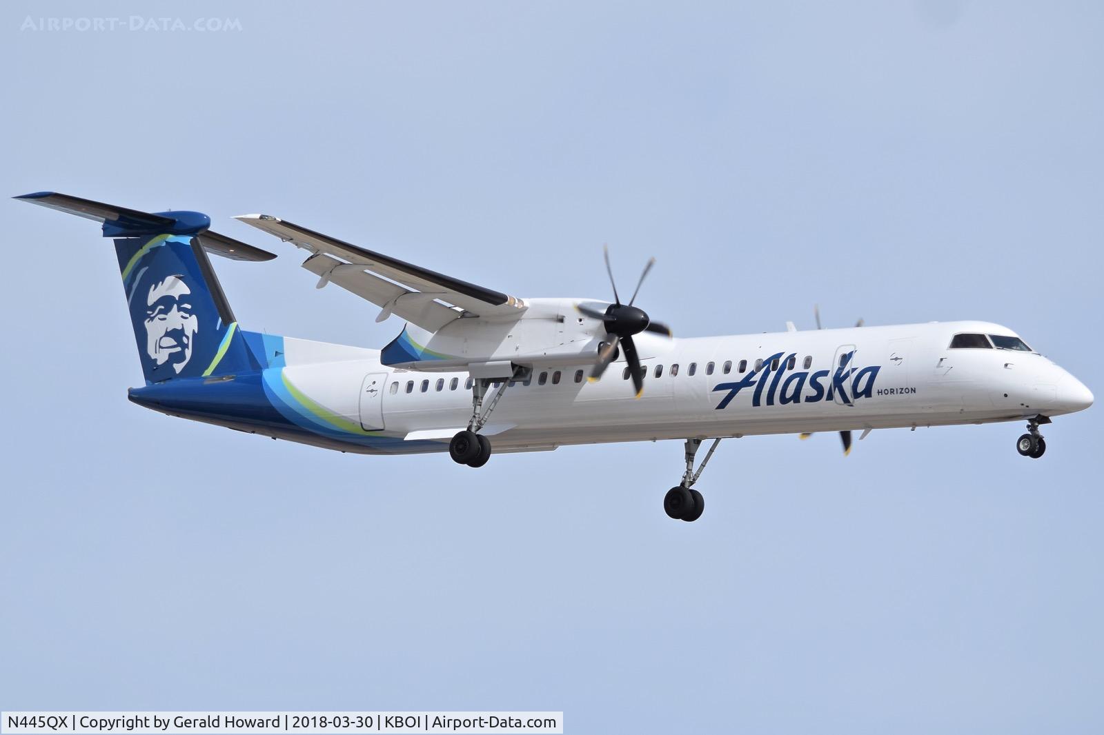 N445QX, 2011 Bombardier DHC-8-402 Dash 8 C/N 4358, On final for RWY 10L.