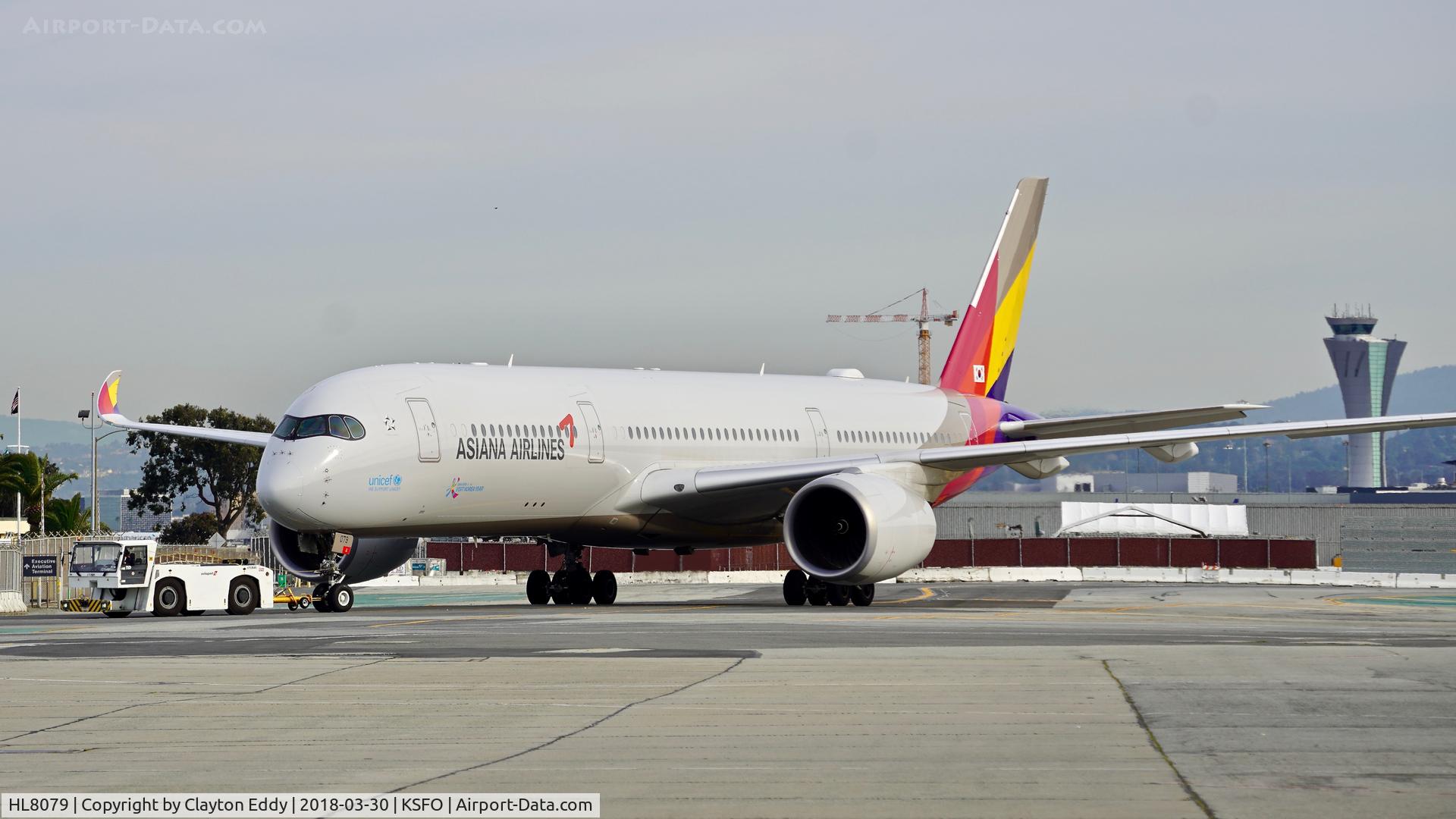 HL8079, 2017 Airbus A350-941 C/N 117, SFO 2018.