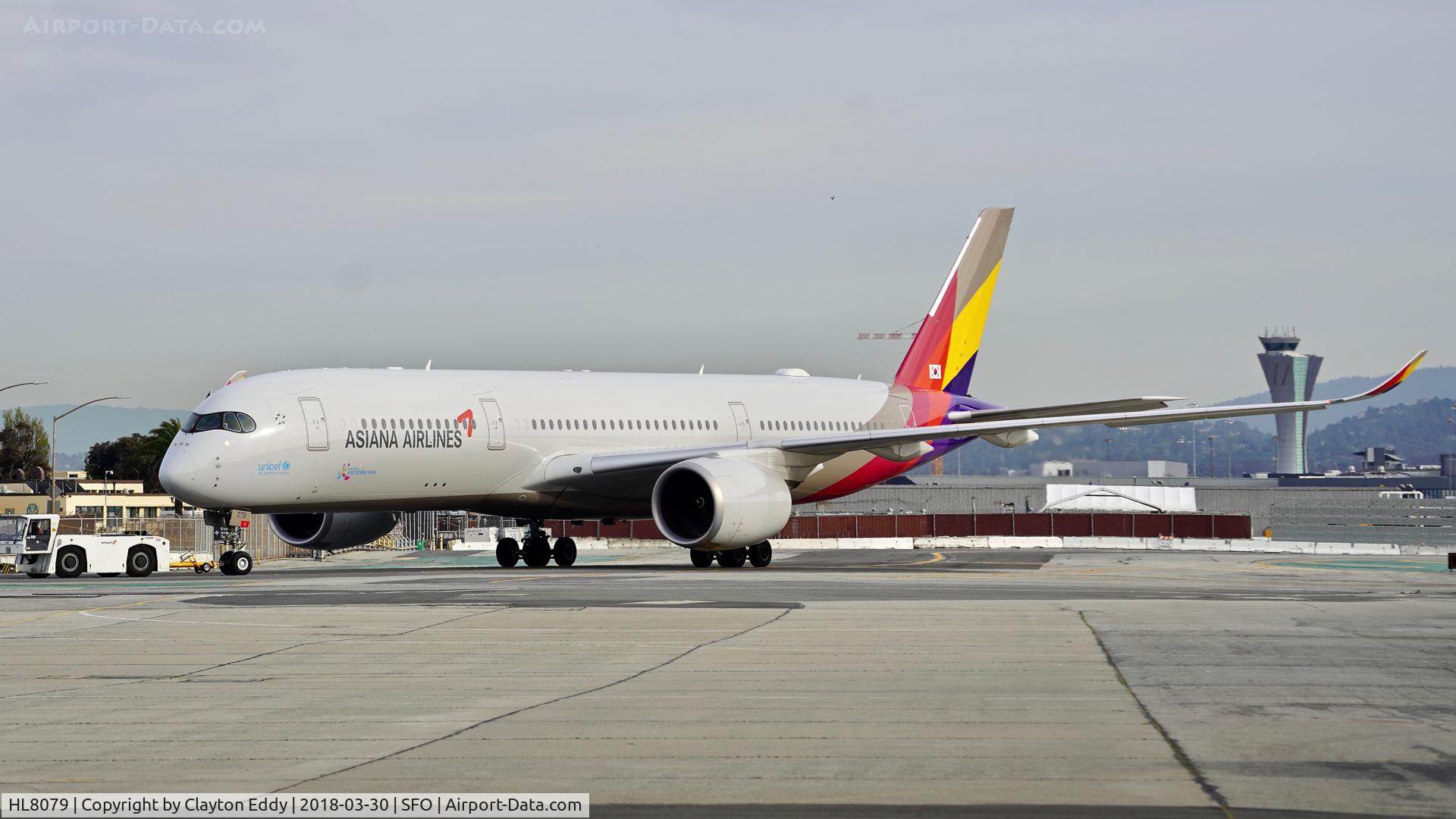 HL8079, 2017 Airbus A350-941 C/N 117, SFO 2018.