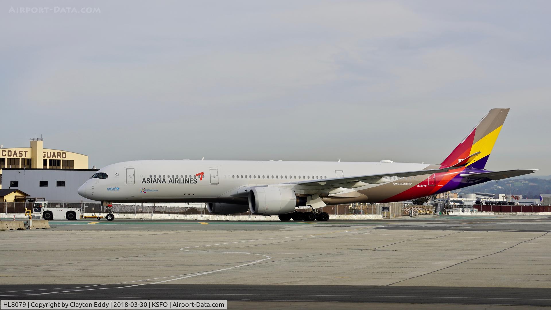 HL8079, 2017 Airbus A350-941 C/N 117, SFO 2018.