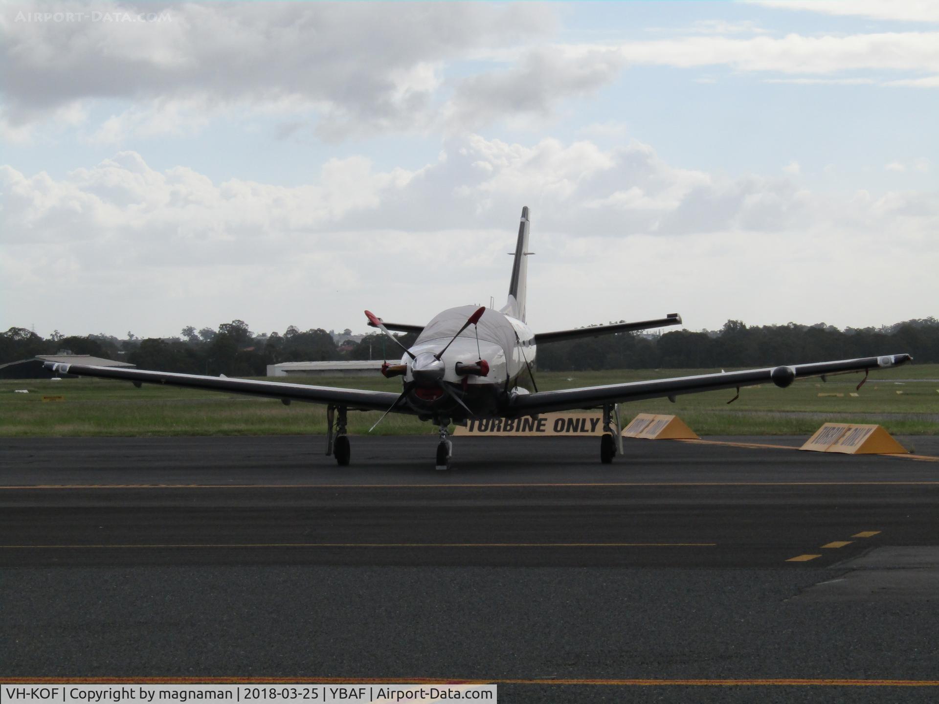 VH-KOF, 2006 Socata TBM 850 C/N 362, on apron by tower