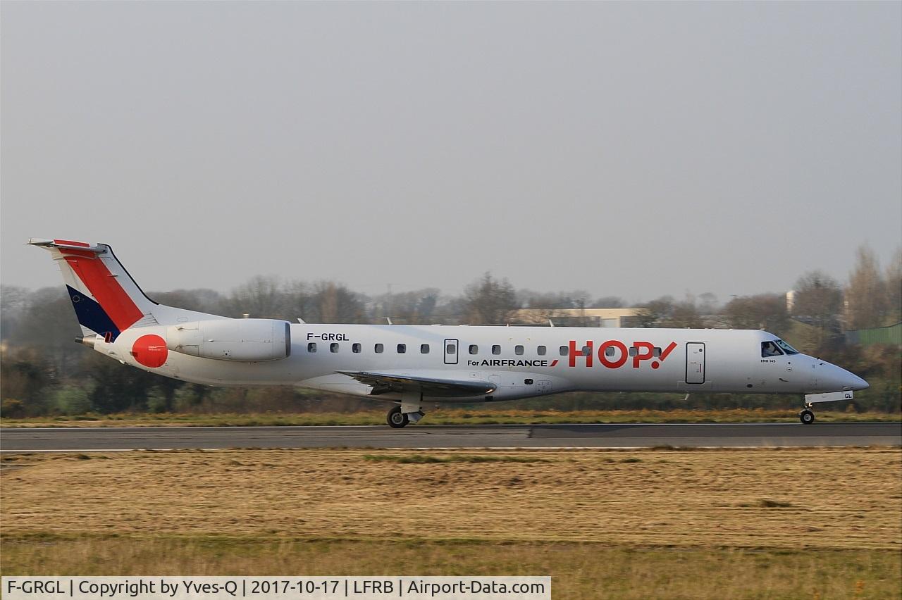 F-GRGL, 2001 Embraer EMB-145EU (ERJ-145EU) C/N 145375, Embraer EMB-145EU, Take off run rwy 25L, Brest-Bretagne Airport (LFRB-BES)