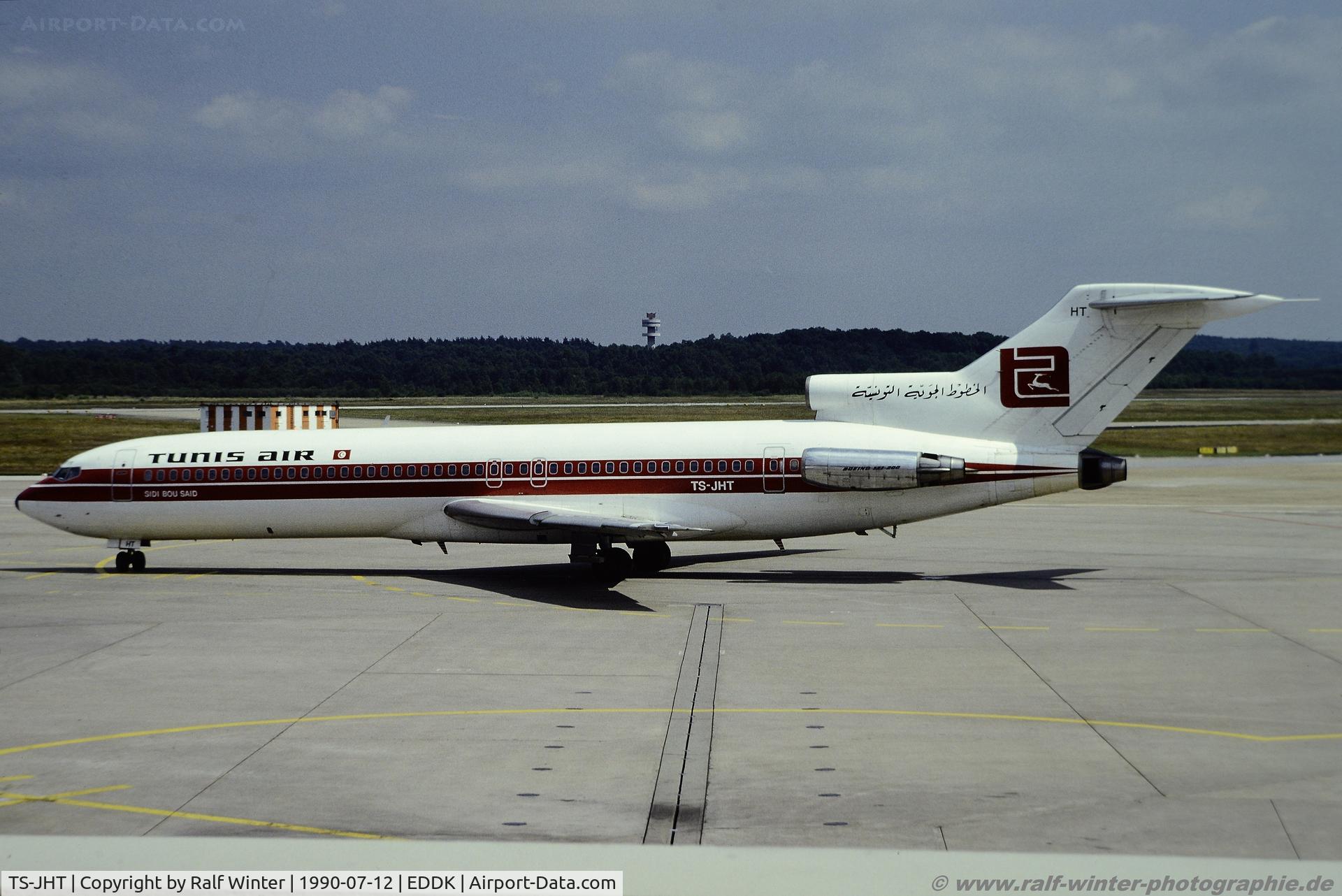TS-JHT, 1976 Boeing 727-2H3 C/N 21235, Boeing 727-2H3 - TU TAR Tunis Air 'Sidi Bou Said' - TS-JHT - 12.07.1990 - CGN