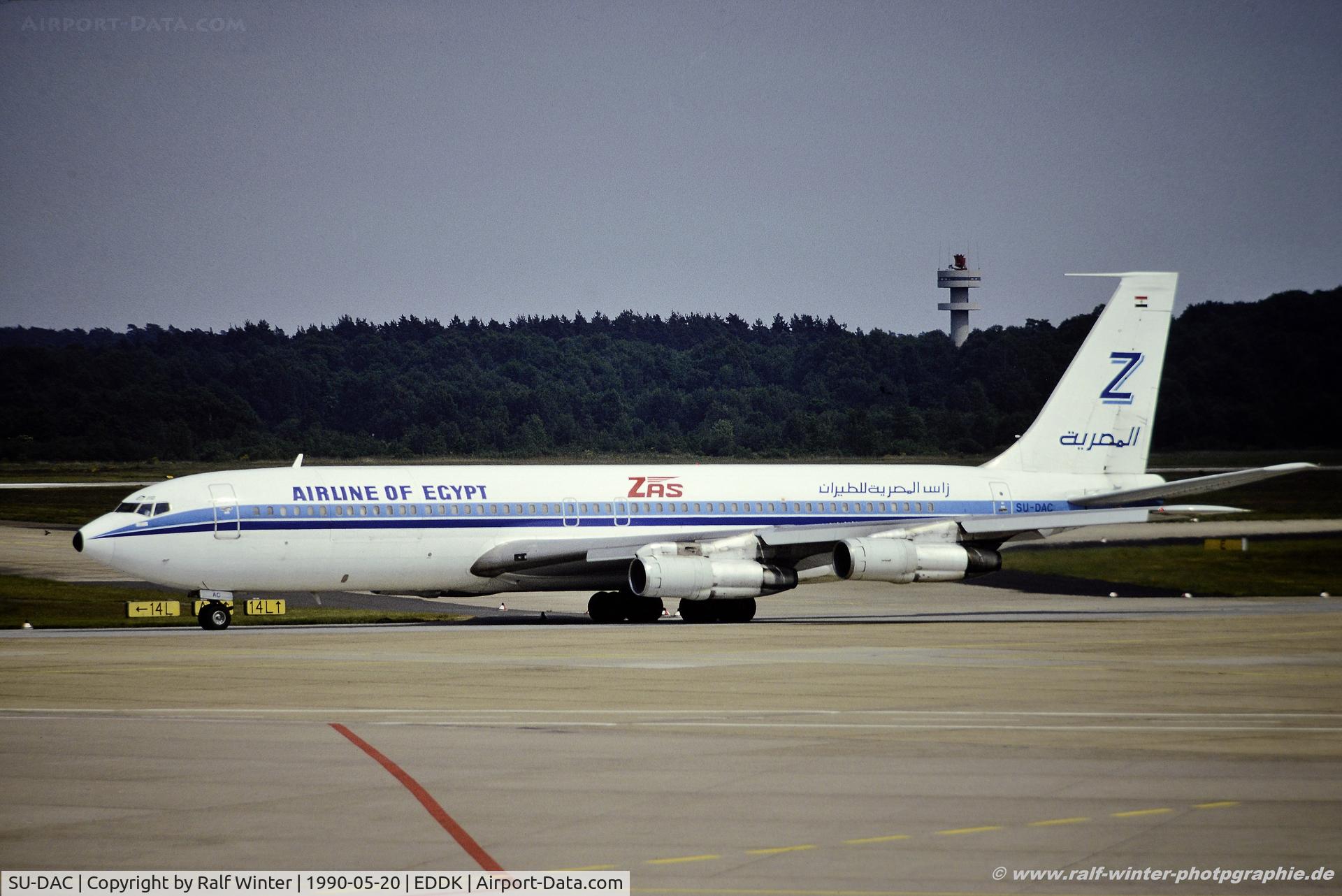 SU-DAC, 1968 Boeing 707-336C C/N 19843, Boeing 707-336C - ZA ZAS Airlines of Egypt 'Alexandria'  ex.GAVPB - SU-DAC - 20.05.1990 - CGN