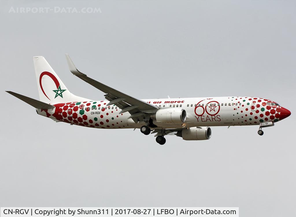 CN-RGV, 2007 Boeing 737-85P C/N 33982, Landing rwy 14R in 60th anniversary c/s