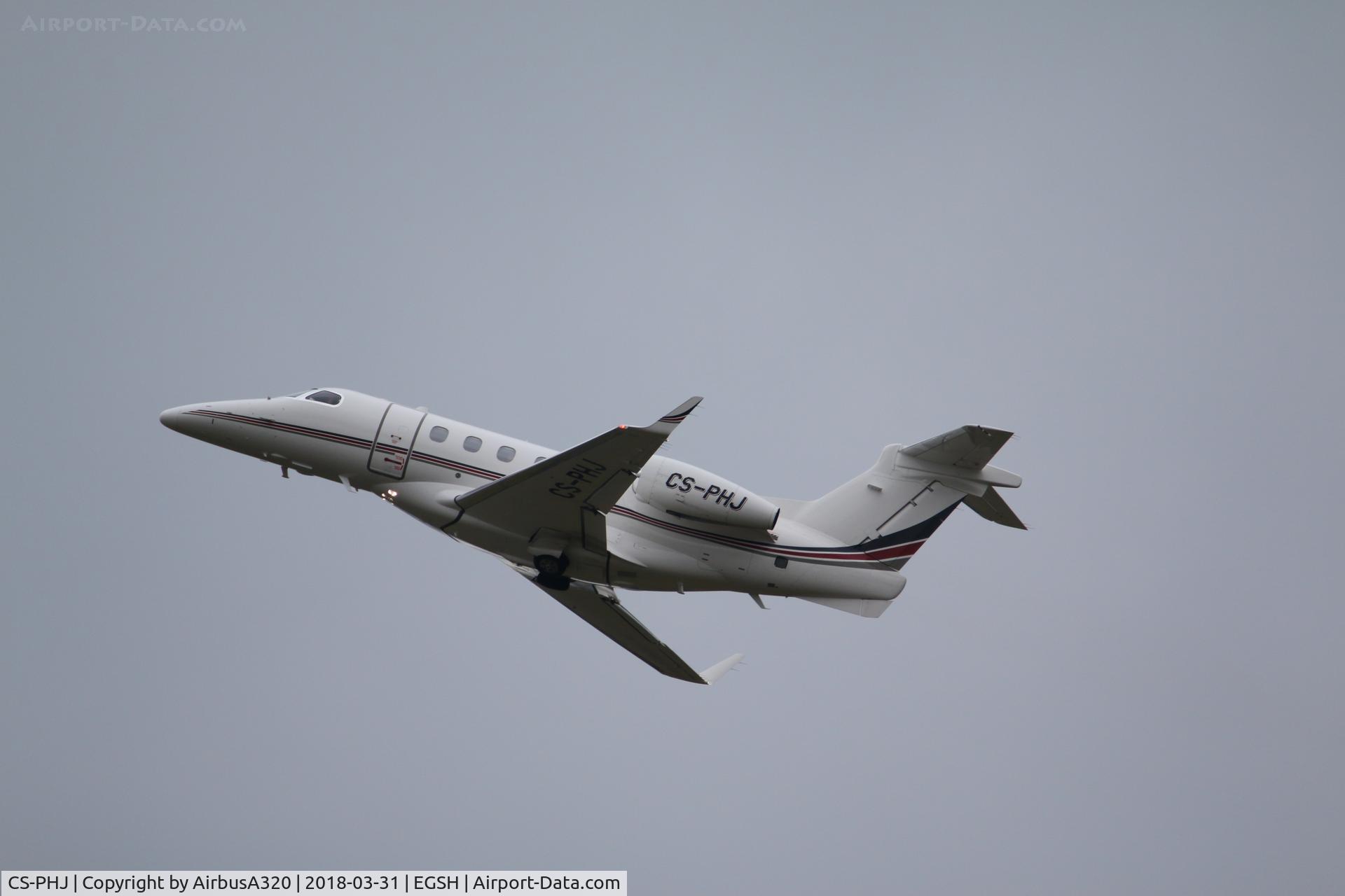 CS-PHJ, 2016 Embraer EMB-505 Phenom 300 C/N 50500336, Departing Norwich