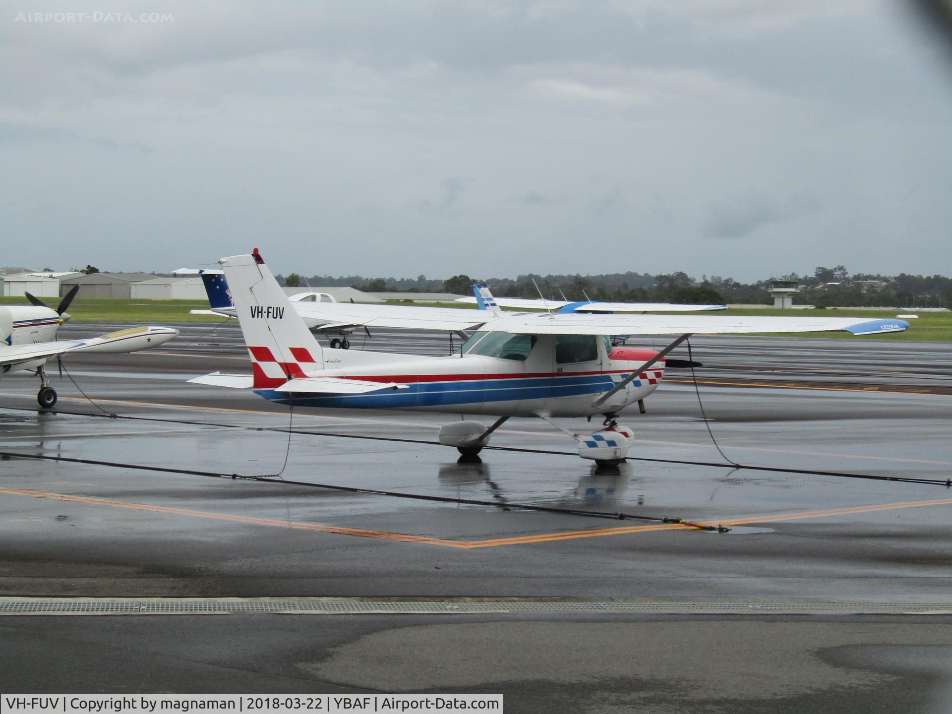 VH-FUV, 1979 Cessna A152 Aerobat C/N A1520875, at post shower YBAF