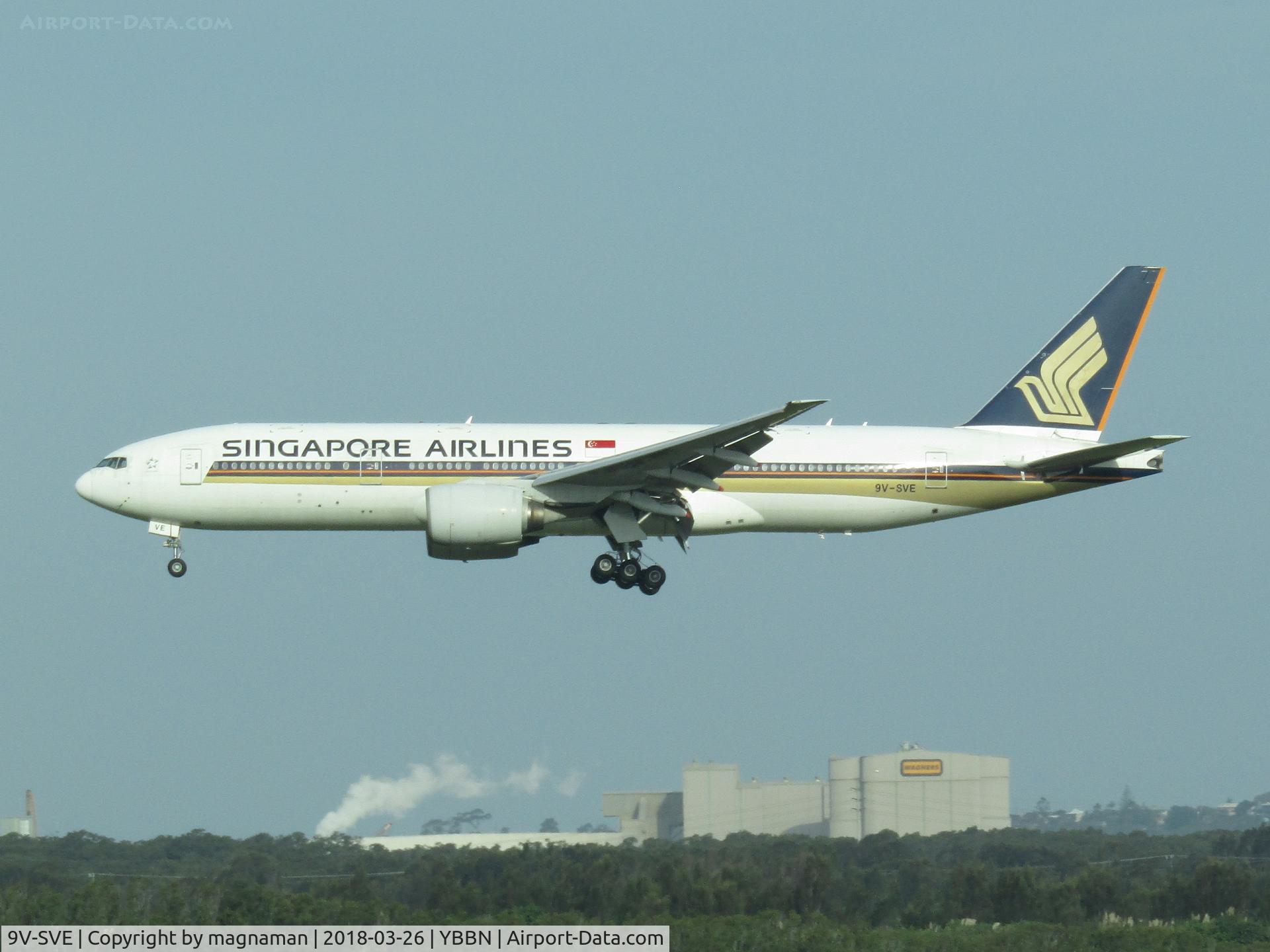 9V-SVE, 2001 Boeing 777-212/ER C/N 30870, arriving at BNE